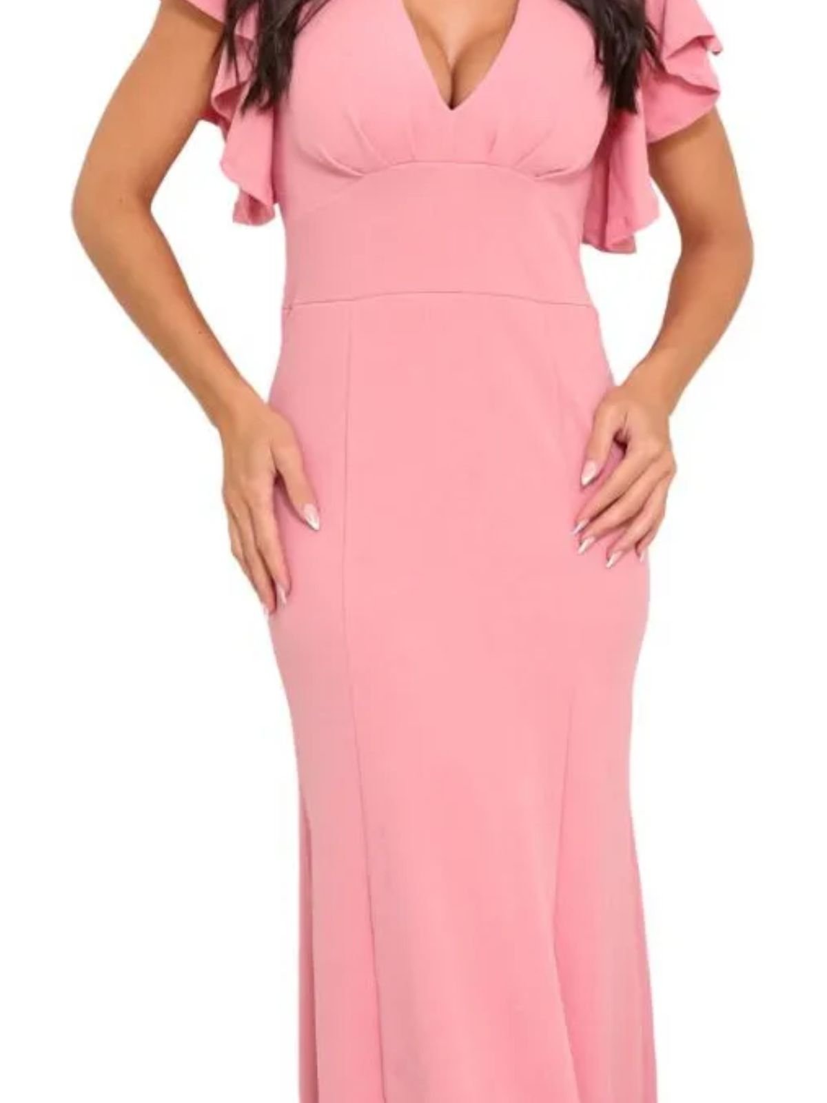Vestido Summer body Feminino Longo Manga Sino Evase Decotado Festa