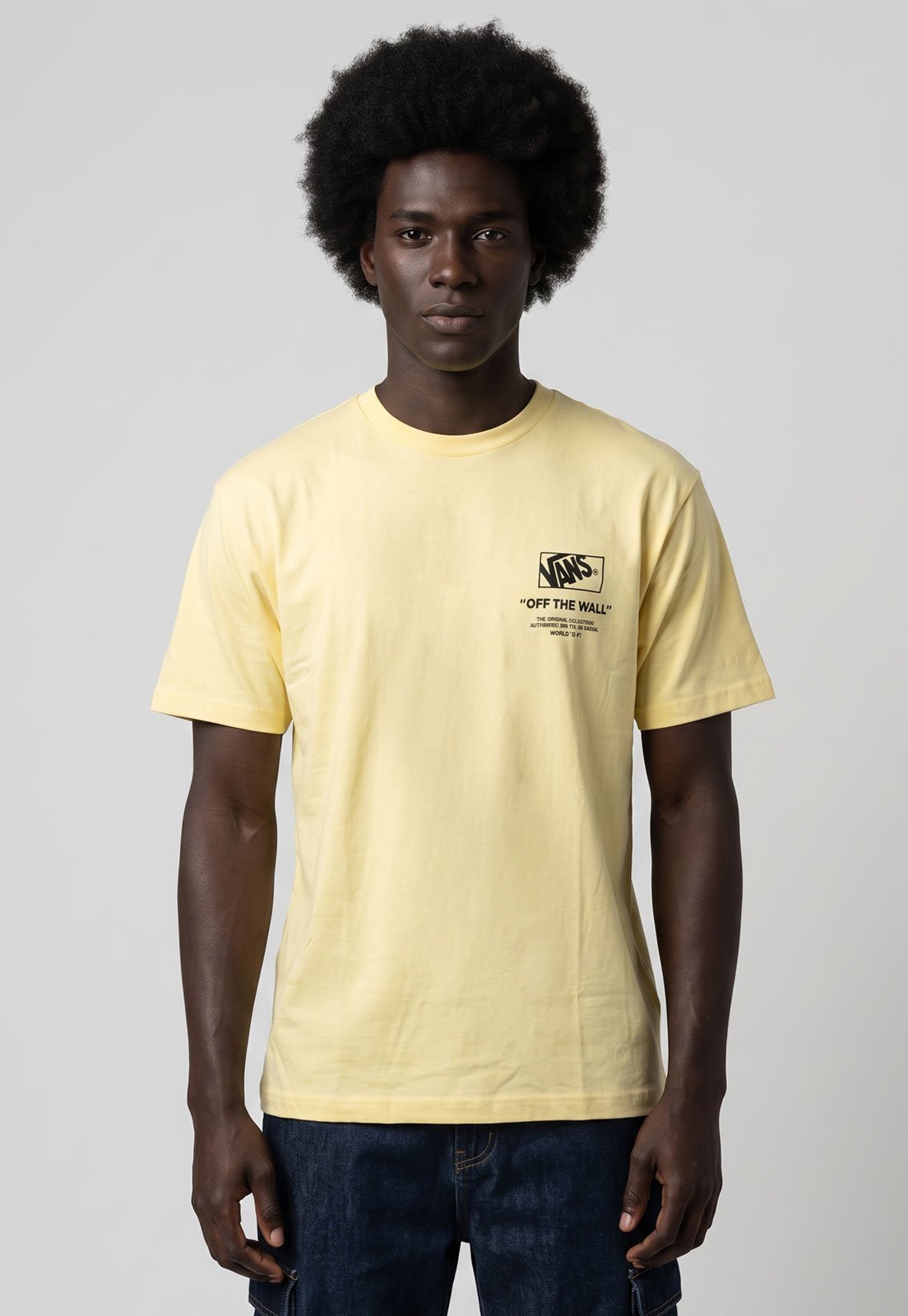 Camiseta Masculina Vans Stacked Hi SS Amarela