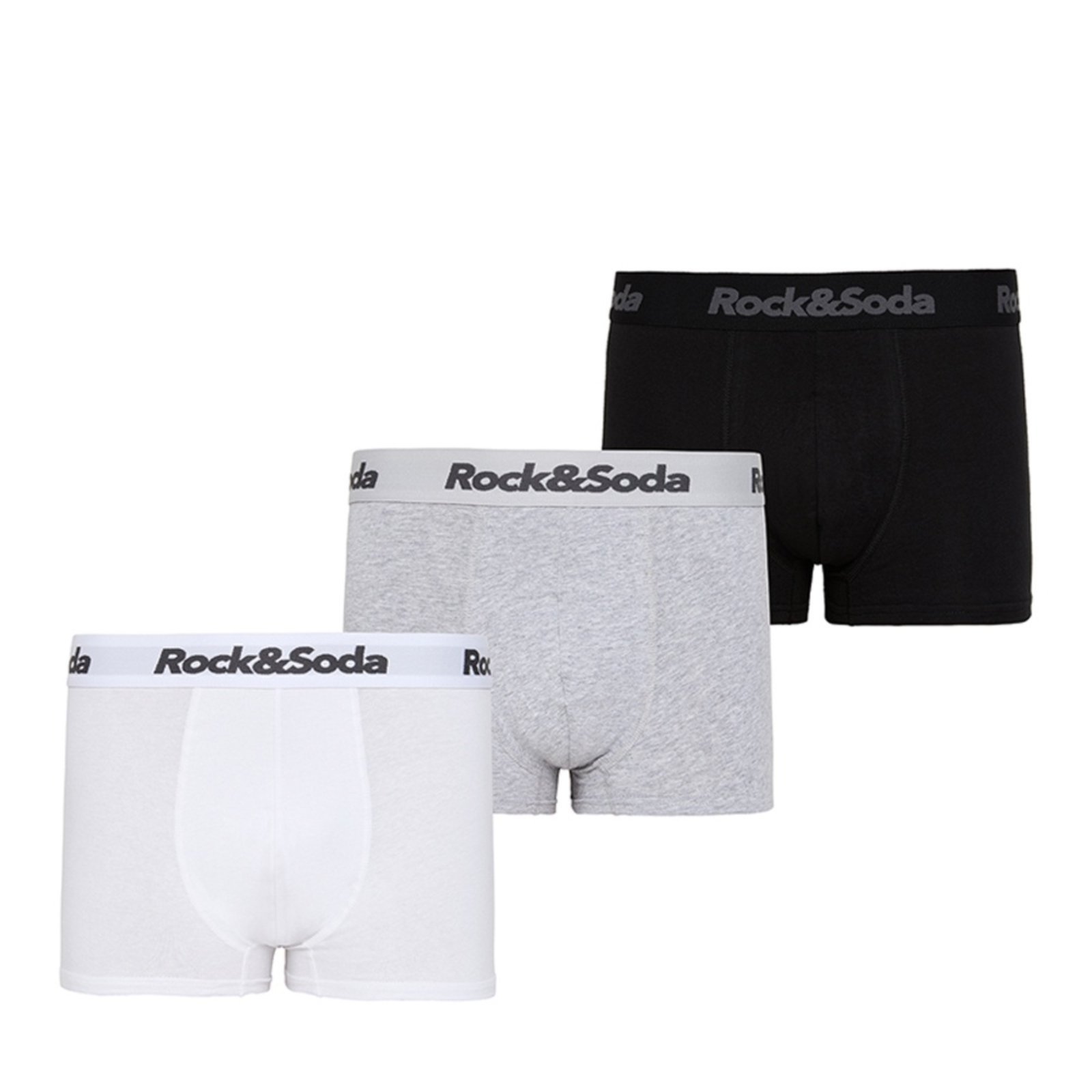 Kit Cueca Boxer Rock&Soda BRANCO/PRETO/MESCLA