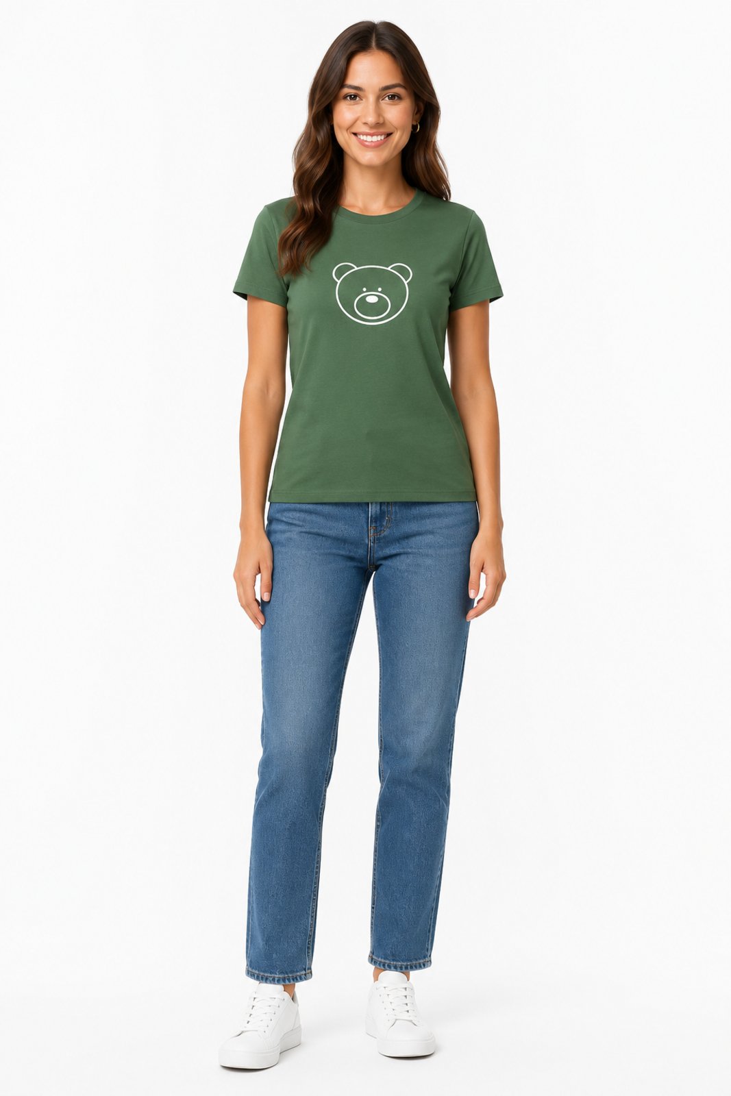 T-shirt Feminina D Bell Outlet Urso Verde