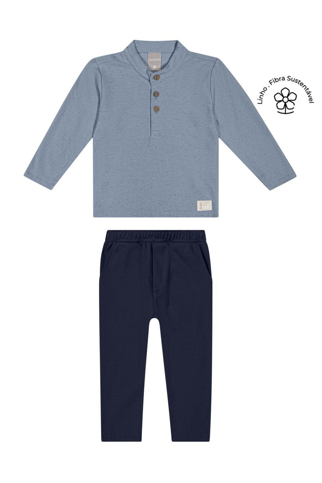 Infantil - Conjunto Menino Malha Linho Colorittá Azul