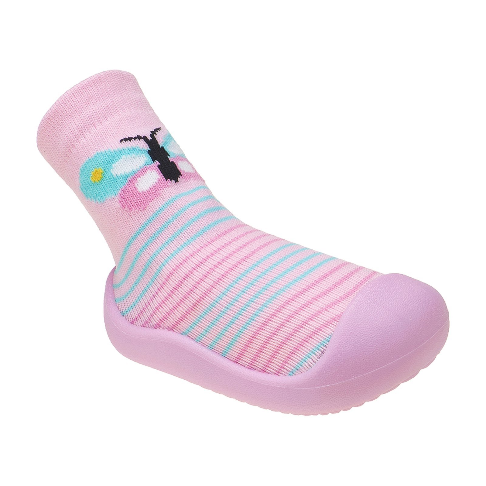 Infantil – Meia com sola Solzim Rosa baby para meninas