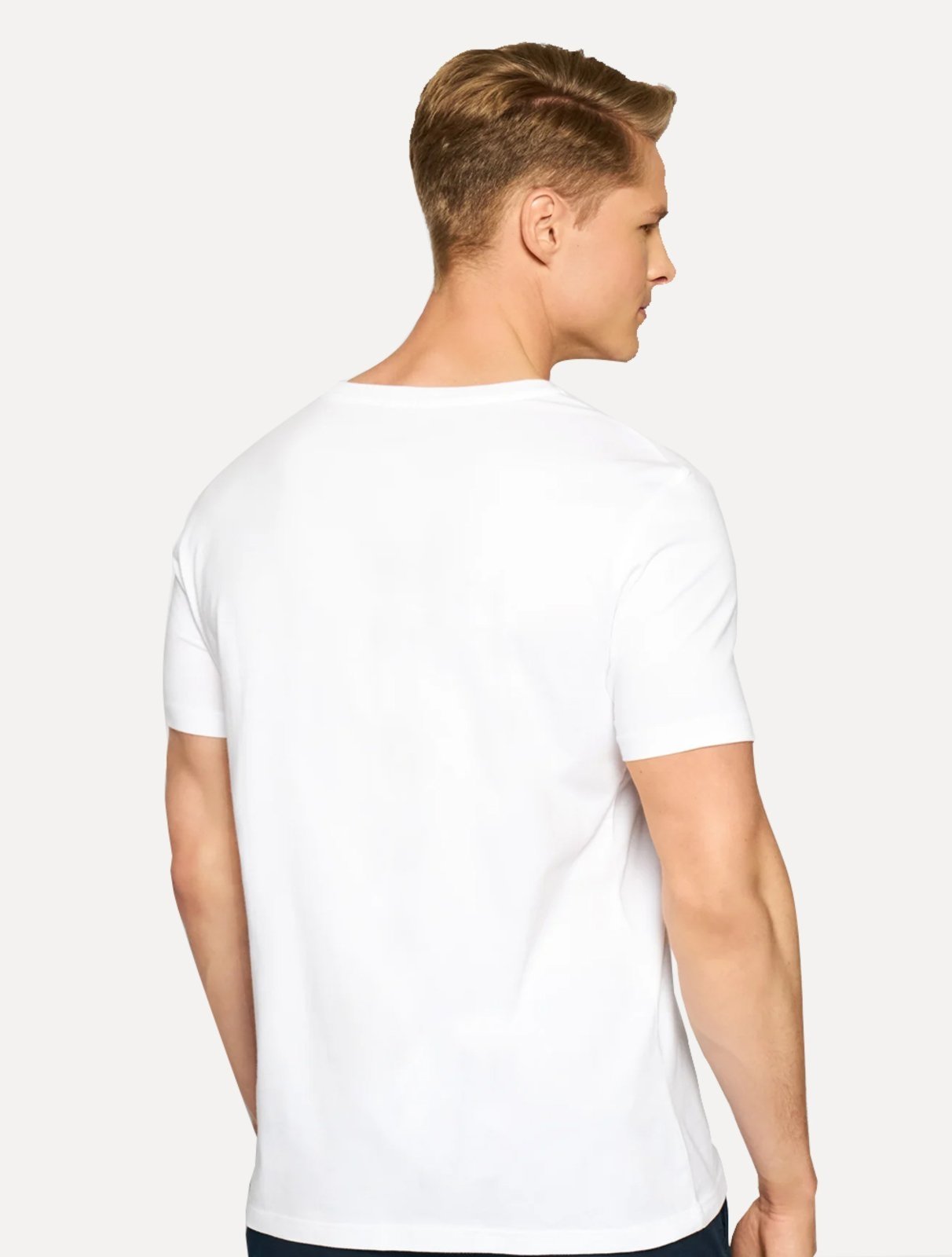 Vista 3 Camiseta Tommy Hilfiger Masculina Monotype 1985 Logo Branca branco Tommy Hilfiger branco