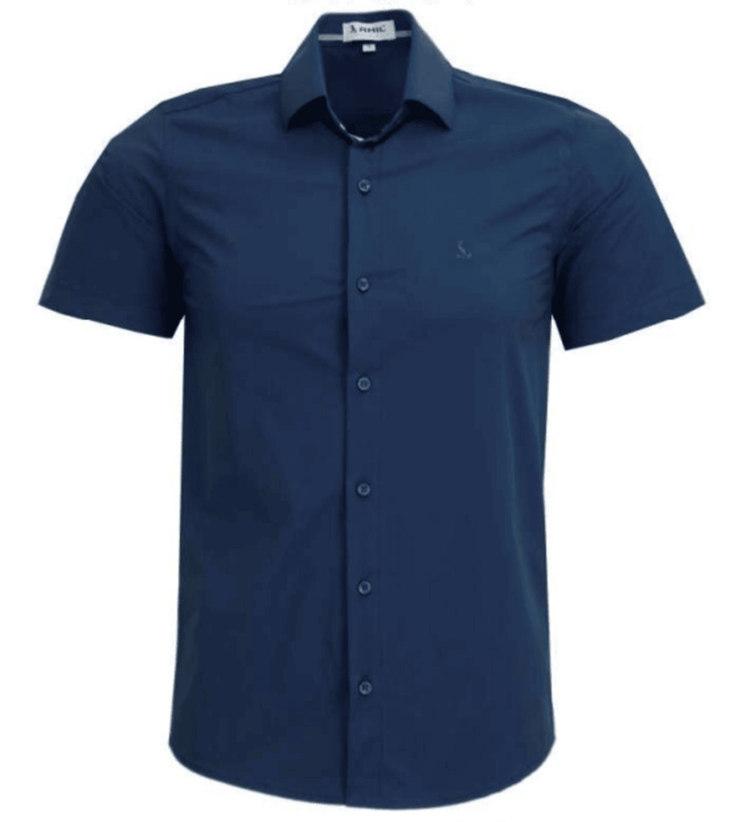 Camisa Social Amil Atmos Comfort Poliamida com Elastano Macia Não Amassa Luxo Marinho