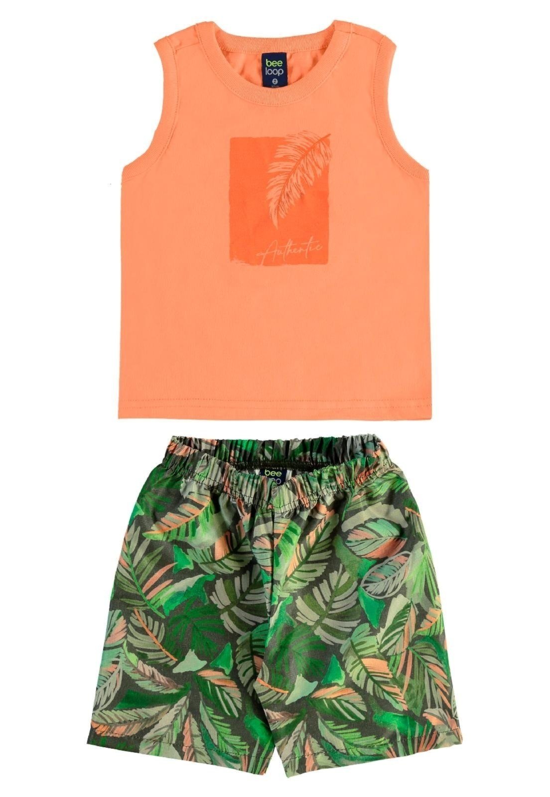 Vista 2 Infantil - Conjunto Tropical Regata Bermuda Bee Loop branco Bee Loop branco