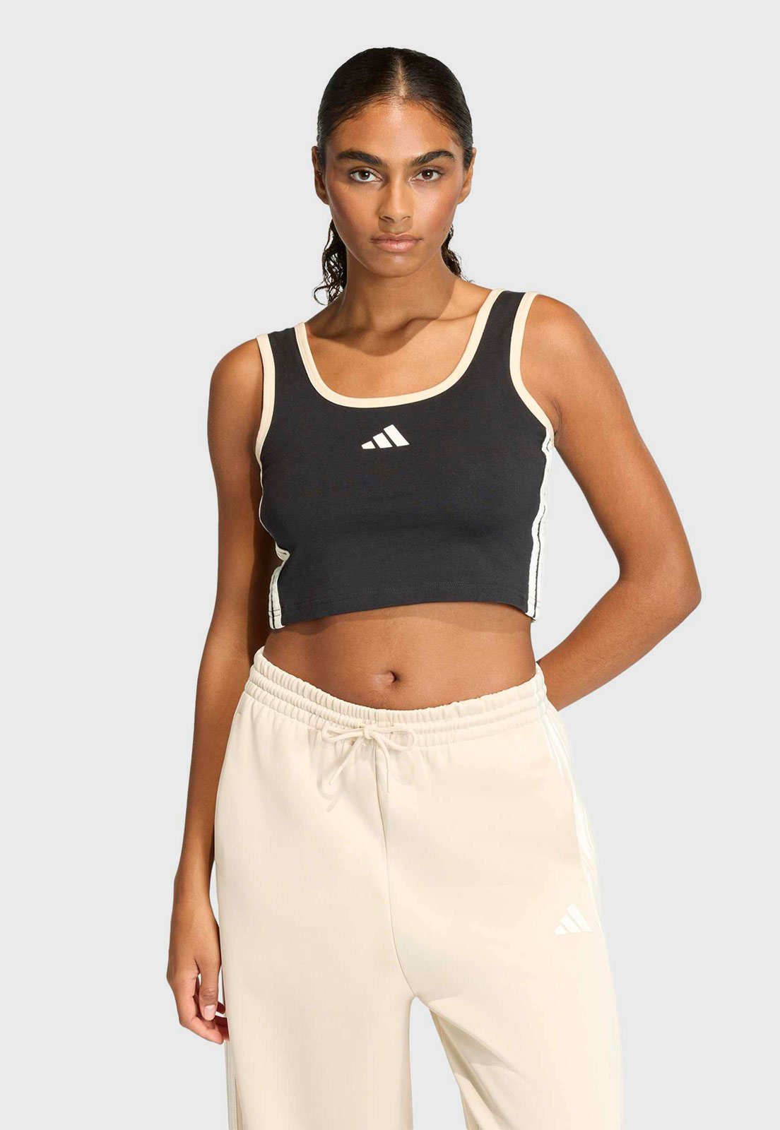 Regata Cropped adidas Sportswear Alças Largas Preta