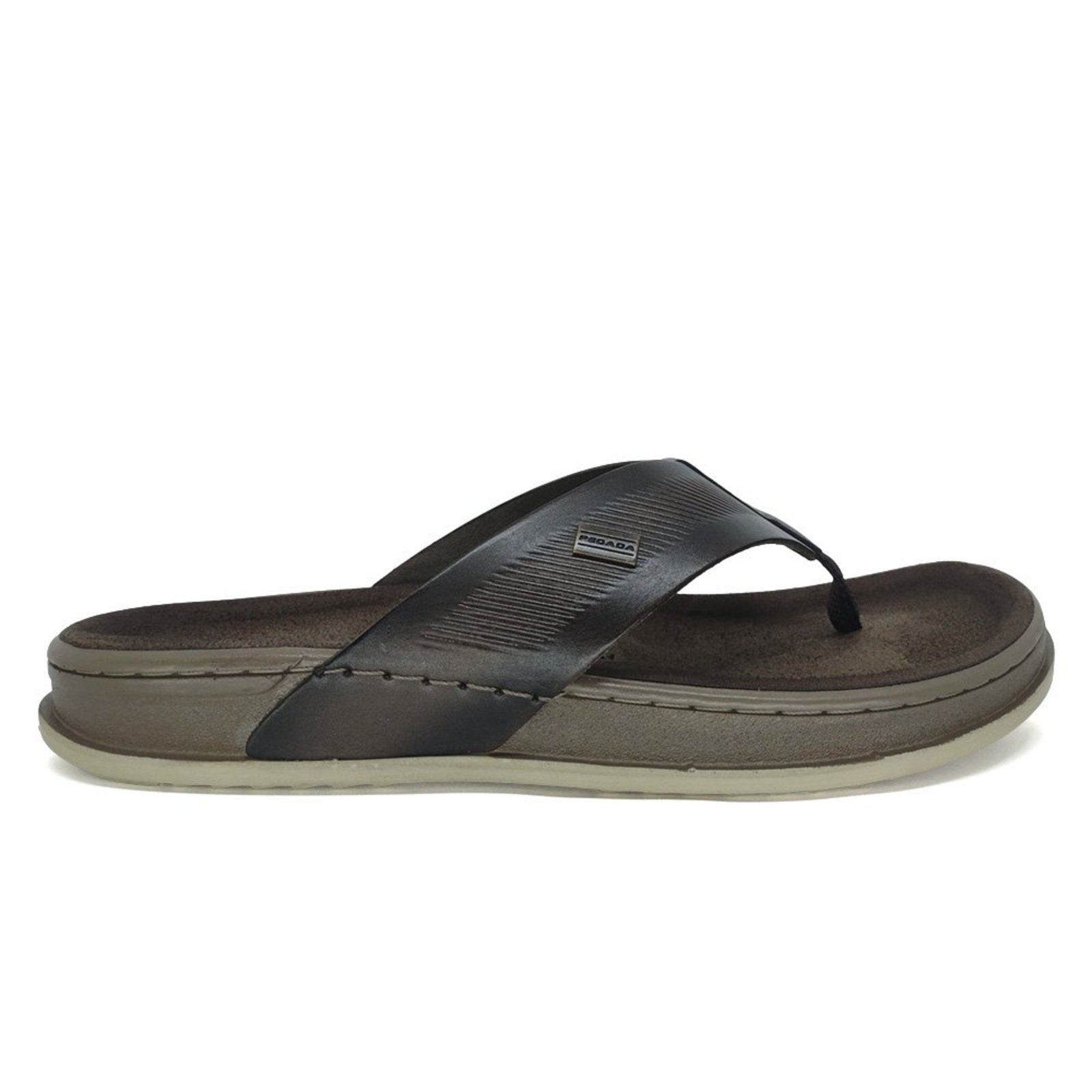 Chinelo Pegada Masculino Soft Touch Tira de Couro 134805 Marrom