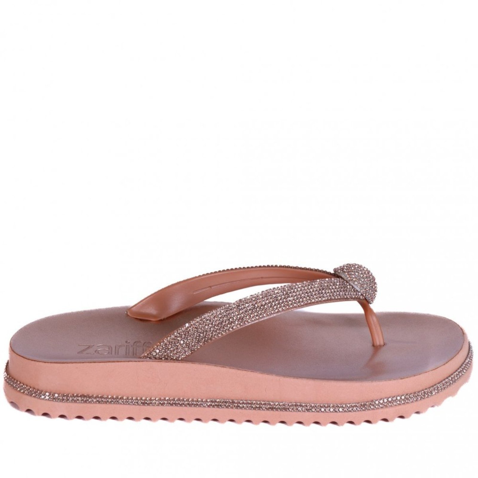Chinelo Feminino Zariff com Aplicações de Pedrarias Pp855 Zariff Cobre