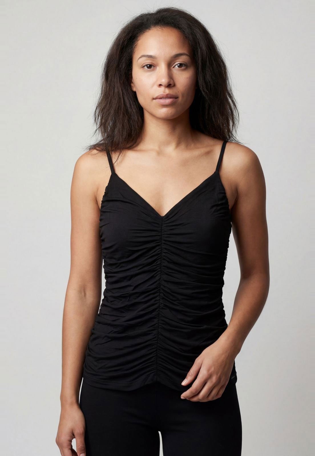 Vista 2 Blusa Feminina Colcci Decote V Preta preto Colcci preto