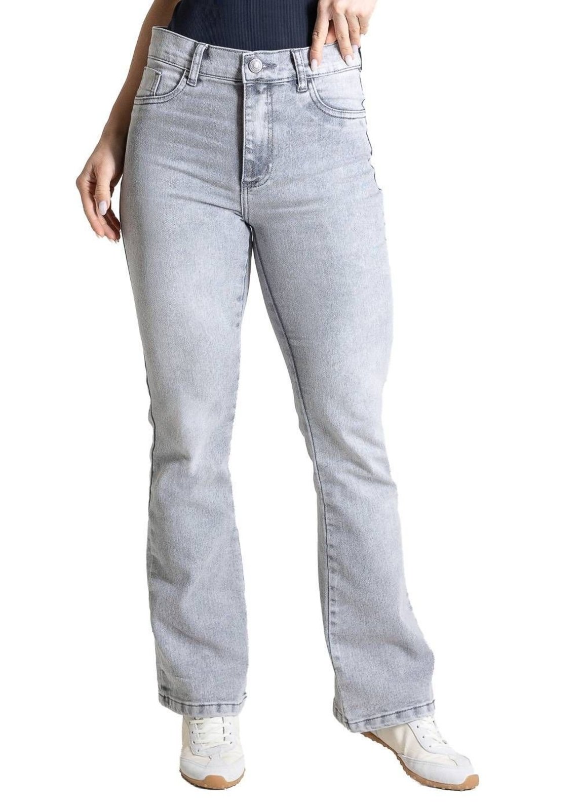 Calça Jeans Sawary Boot Cut Petit - 283477 - Cinza - Sawary