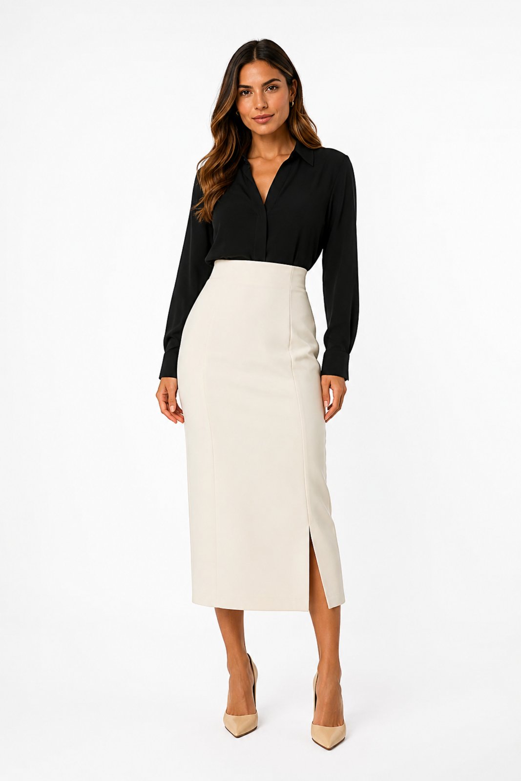Saia Midi D Bell Outlet Fashion Fenda Off White