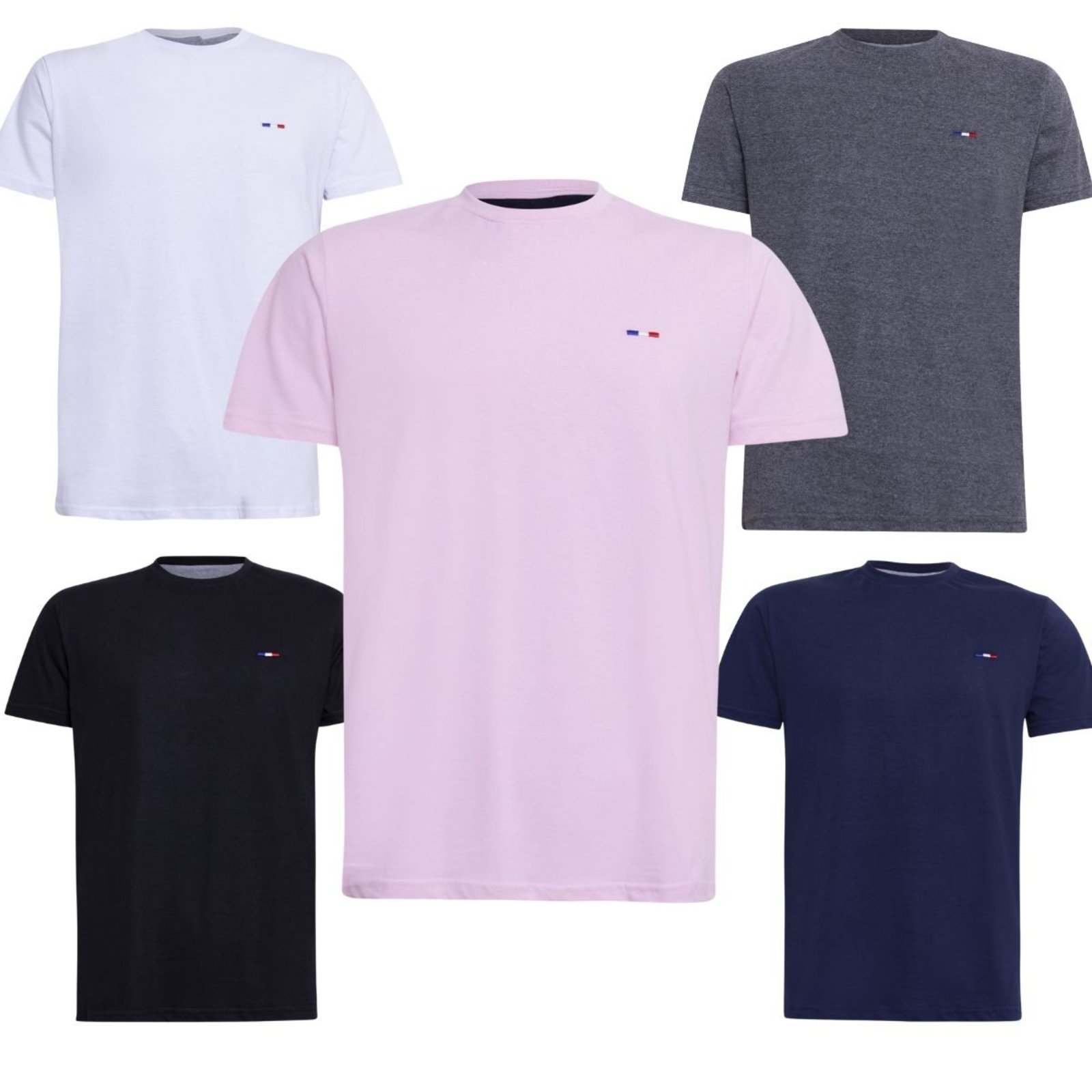 Kit 5 Camisetas Masculinas Industrie no Estilo Tommy Básica Algodão Premium Preto