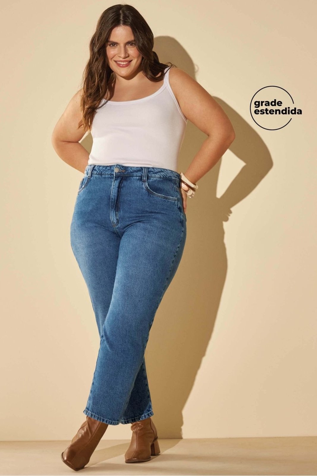 Calça Jeans Feminina Mom Marialícia Azul