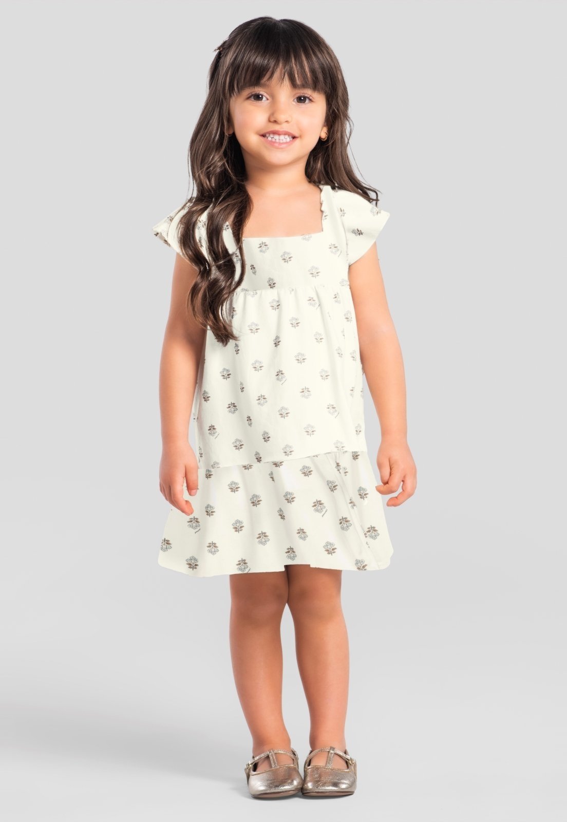 Infantil - Vestido menina de flores Mundi