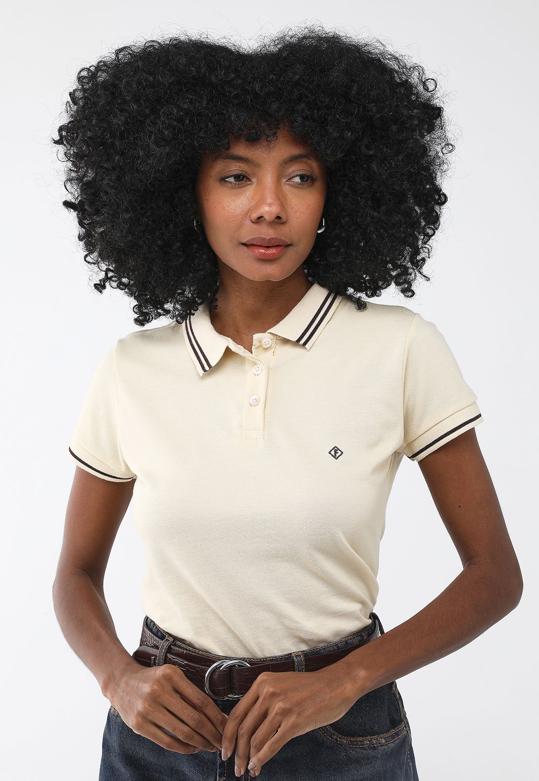 Camisa Polo Forum Slim Friso Amarela