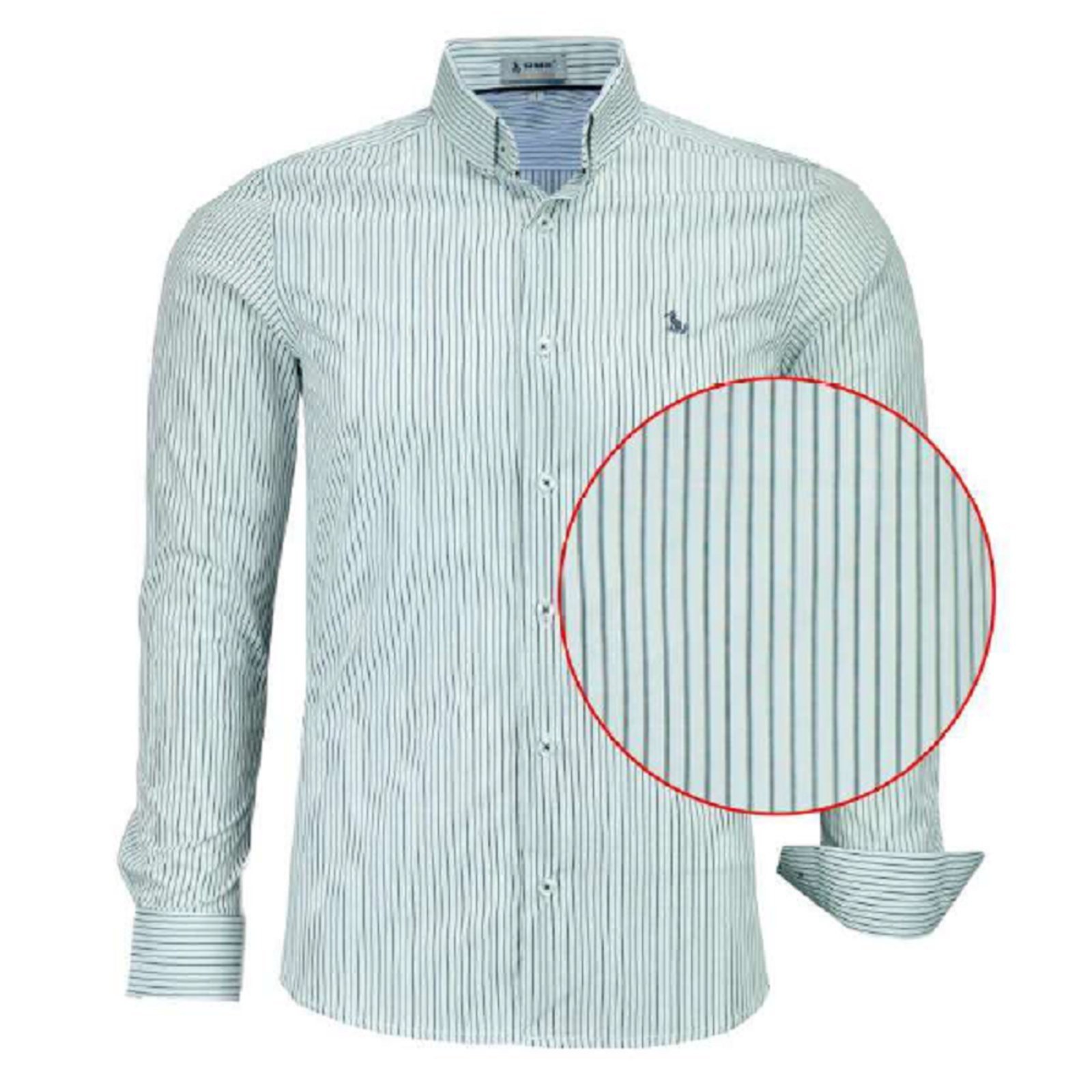 Camisa Listrada Social Manga Longa De Algodão Original Amil Militar
