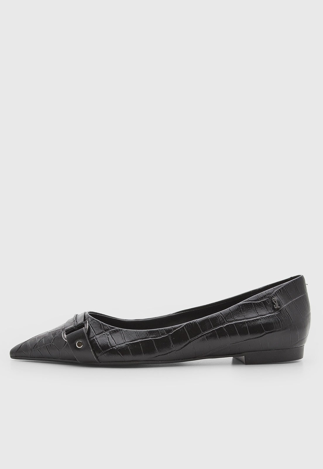 Sapatilha Feminina Santa Lolla Bico Fino Croco Preto