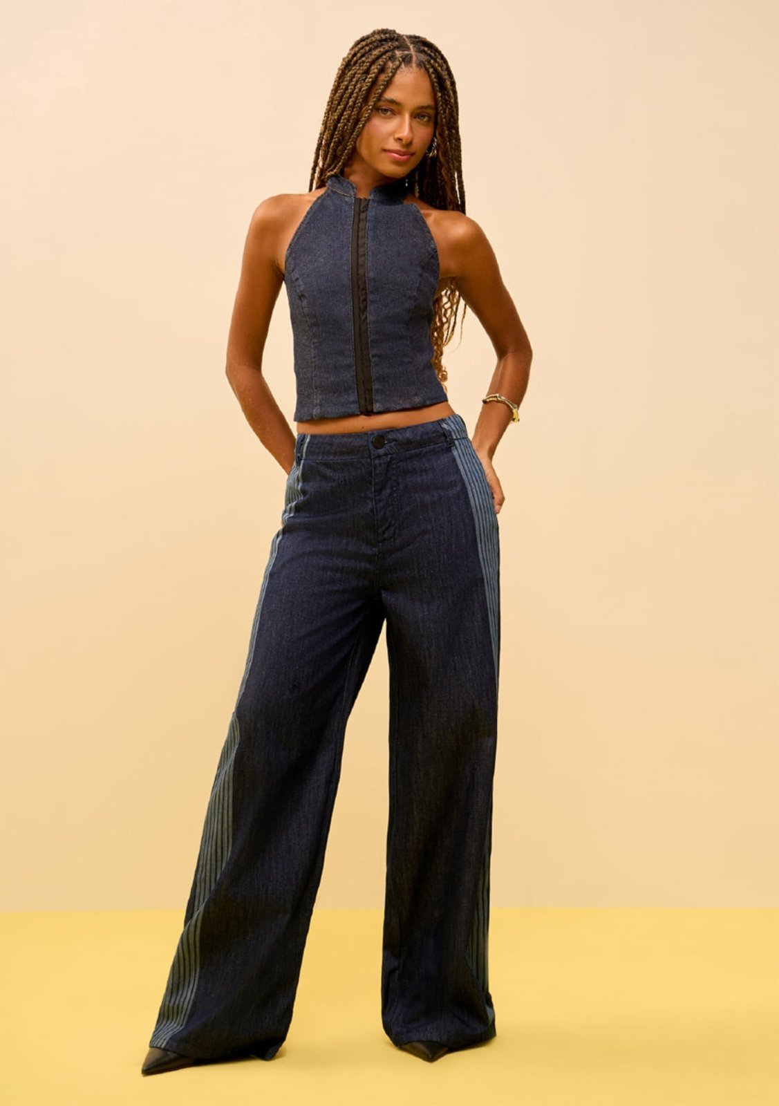 Calça Zinco Wide Média Azul