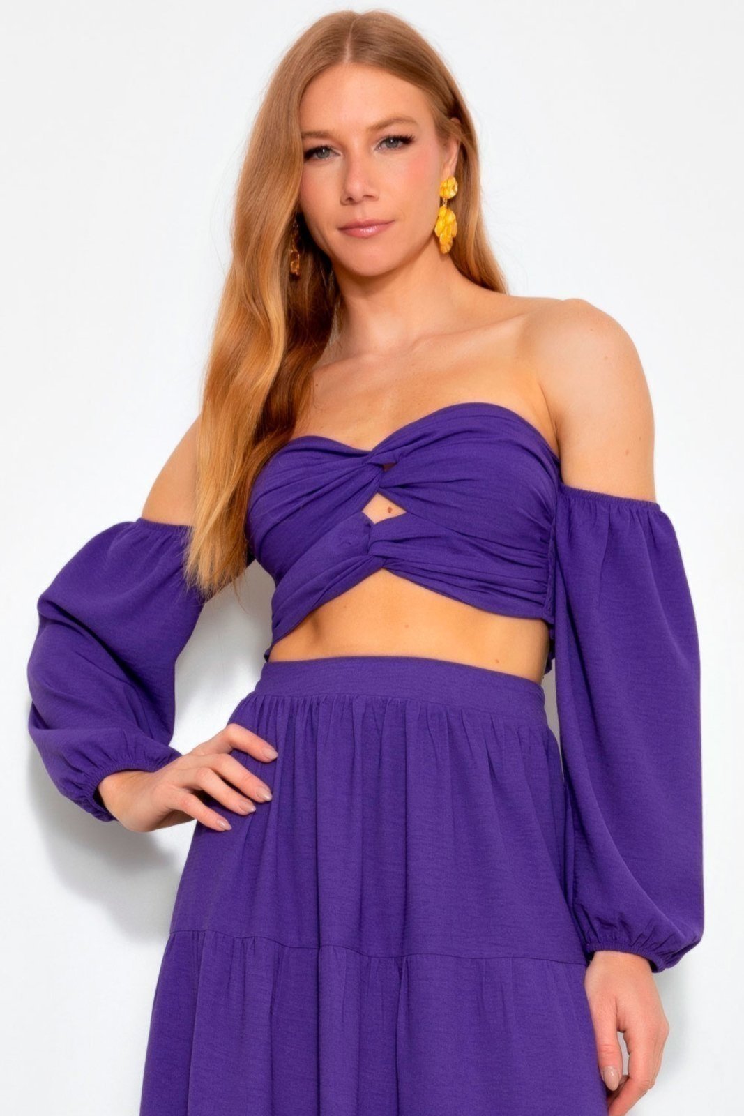 Blusa Vanibele Cropped Púrpura
