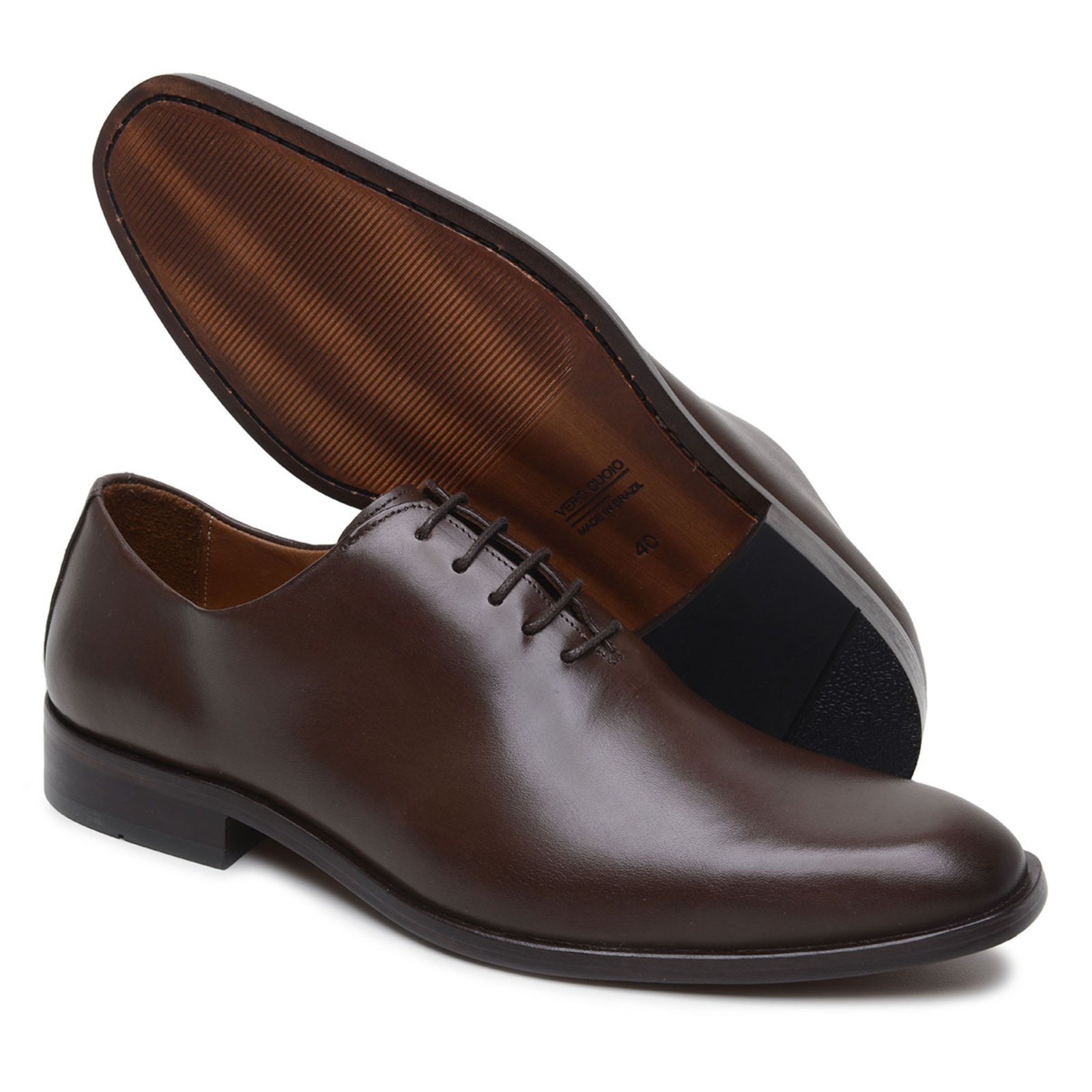 Sapato Masculino Anna Andrade Mocassim Social Tradicional Sola De Couro Elegante Macio Café