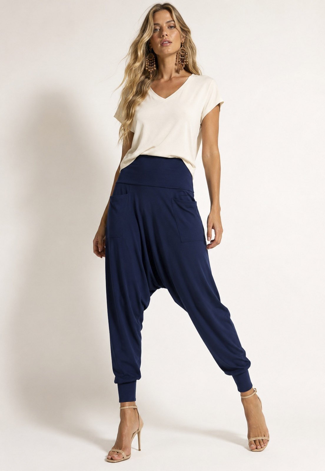 Calça Saruel Amazonia Vital Malha com Bolso na Frente Azul Marinho