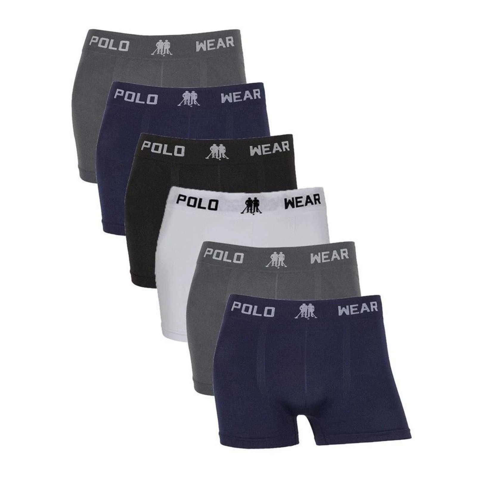 Kit 6 Cuecas Boxer Polo Wear Microfibra Sortida