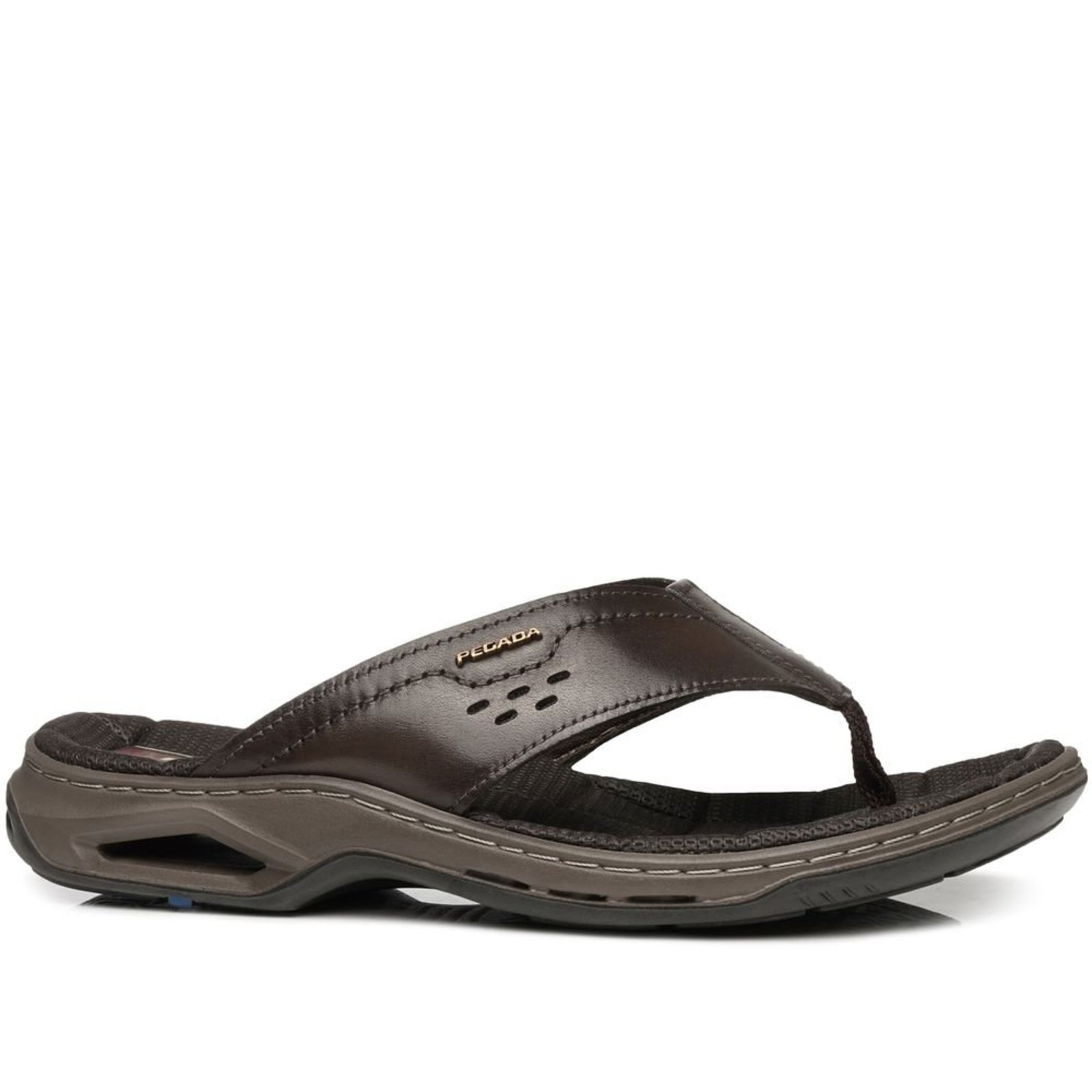 Chinelo Pegada Masculino em Couro Cravo 133235-02 Chinelo Pegada Masculino em Couro Cravo 133235-02 39