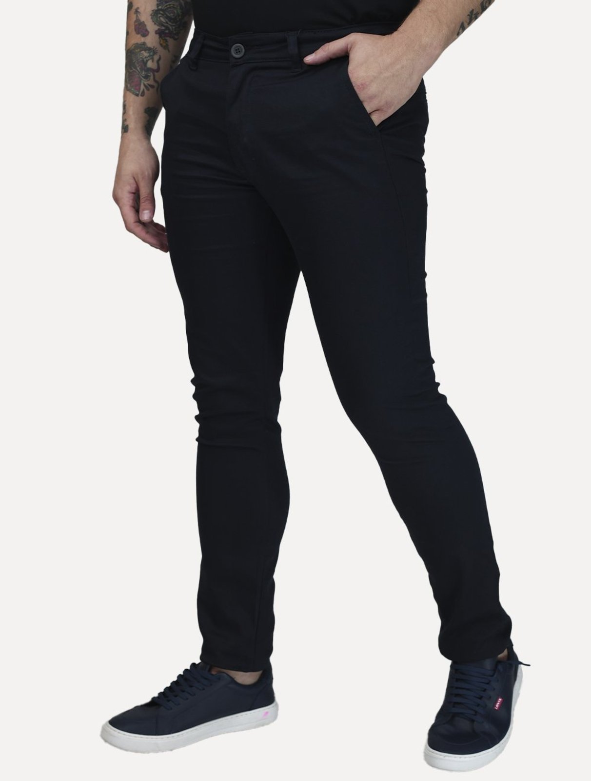 Calça Dixen Masculina Sarja Alfa Azul Marinho