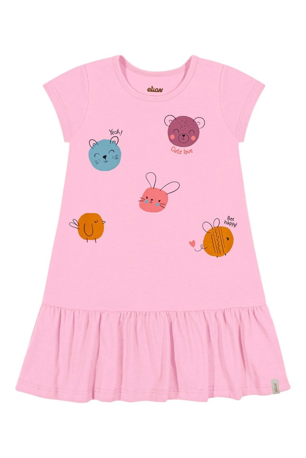 Infantil - Vestido Menina Poás Bichinhos Elian Rosa