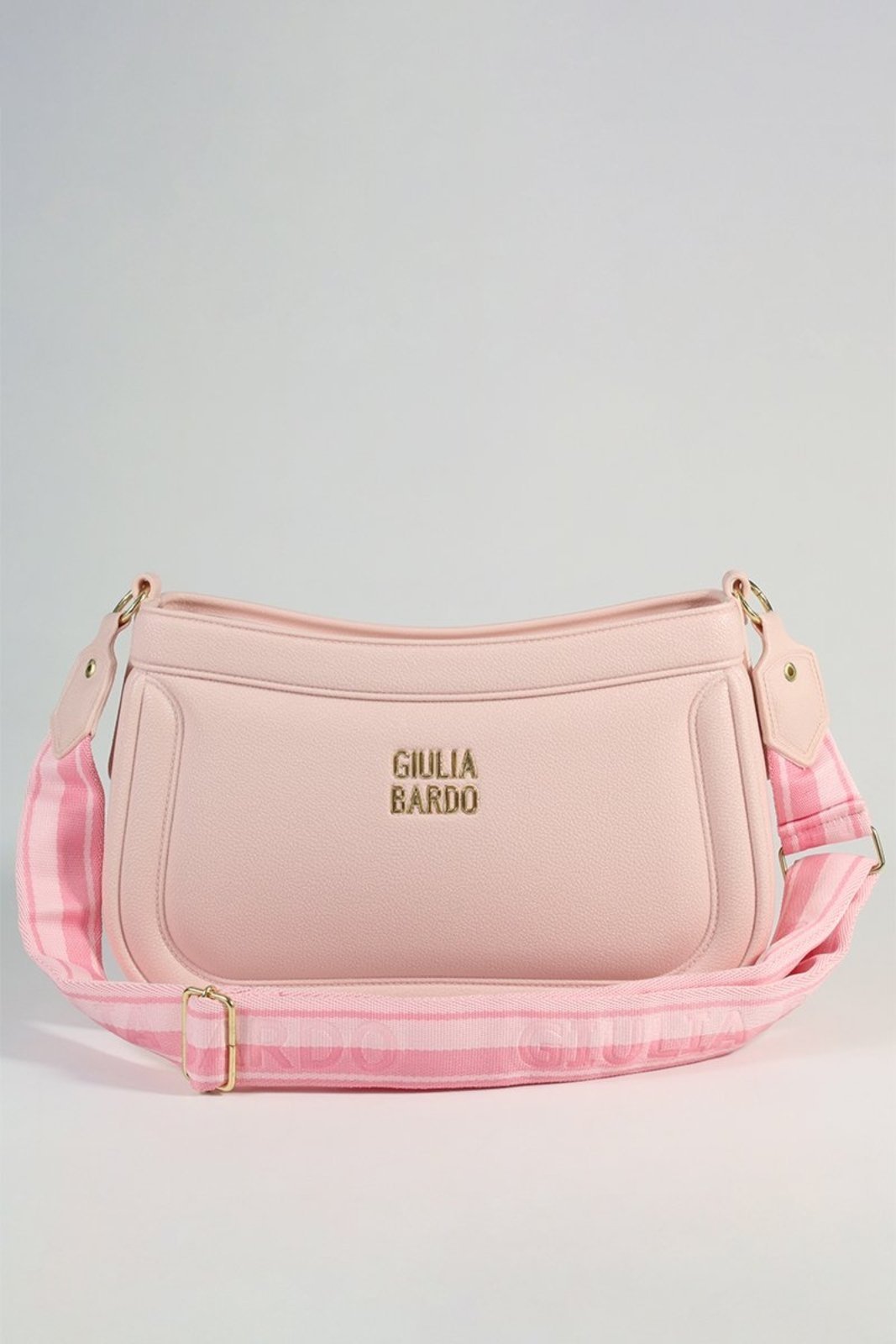 Bolsa Tiracolo Manu Giulia Bardo - Rosa Claro com Alça em Gorgorão