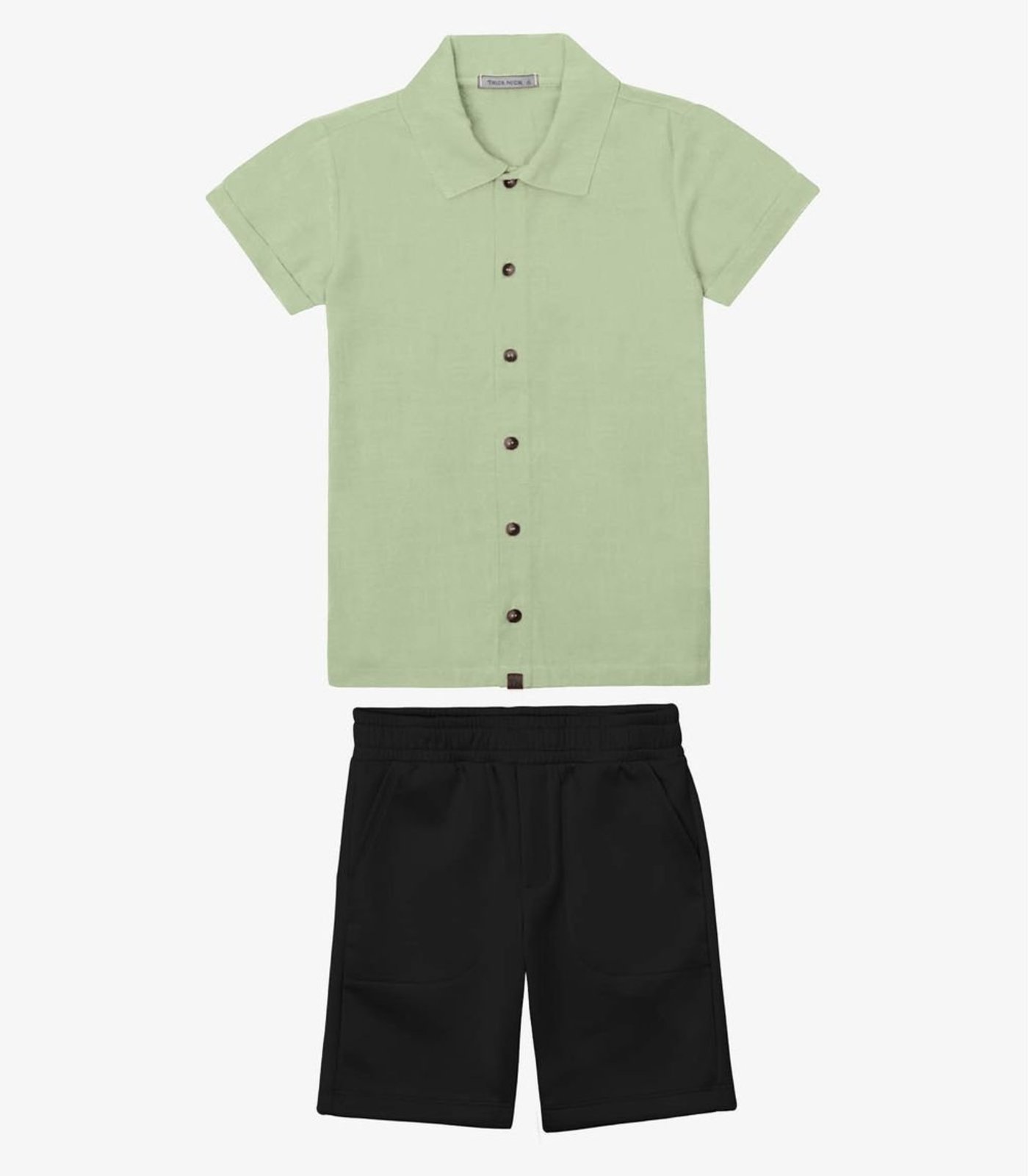 Infantil - Conjunto Verão Menino Camisa E Bermuda Trick Nick Verde