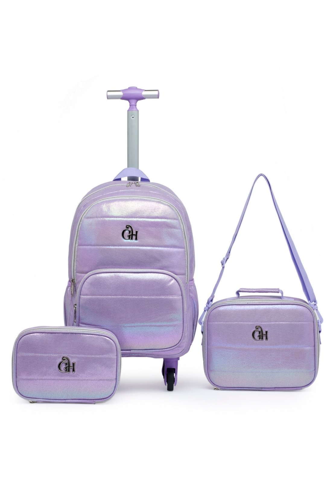 Infantil - Kit Mochila Rodinha Lancheira Estojo Escolar Menina Guelph