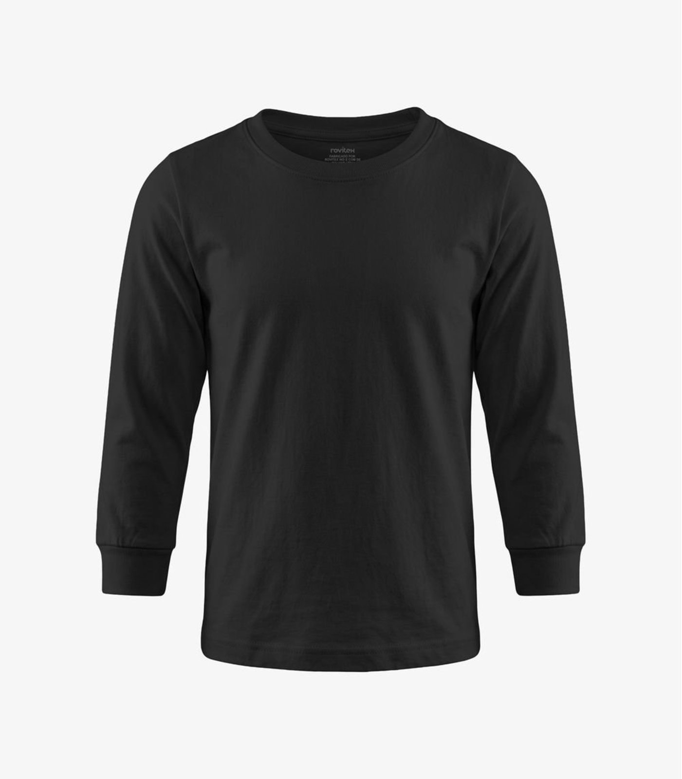 Infantil - Camiseta Menino Longa Meia Malha Rovitex Preto
