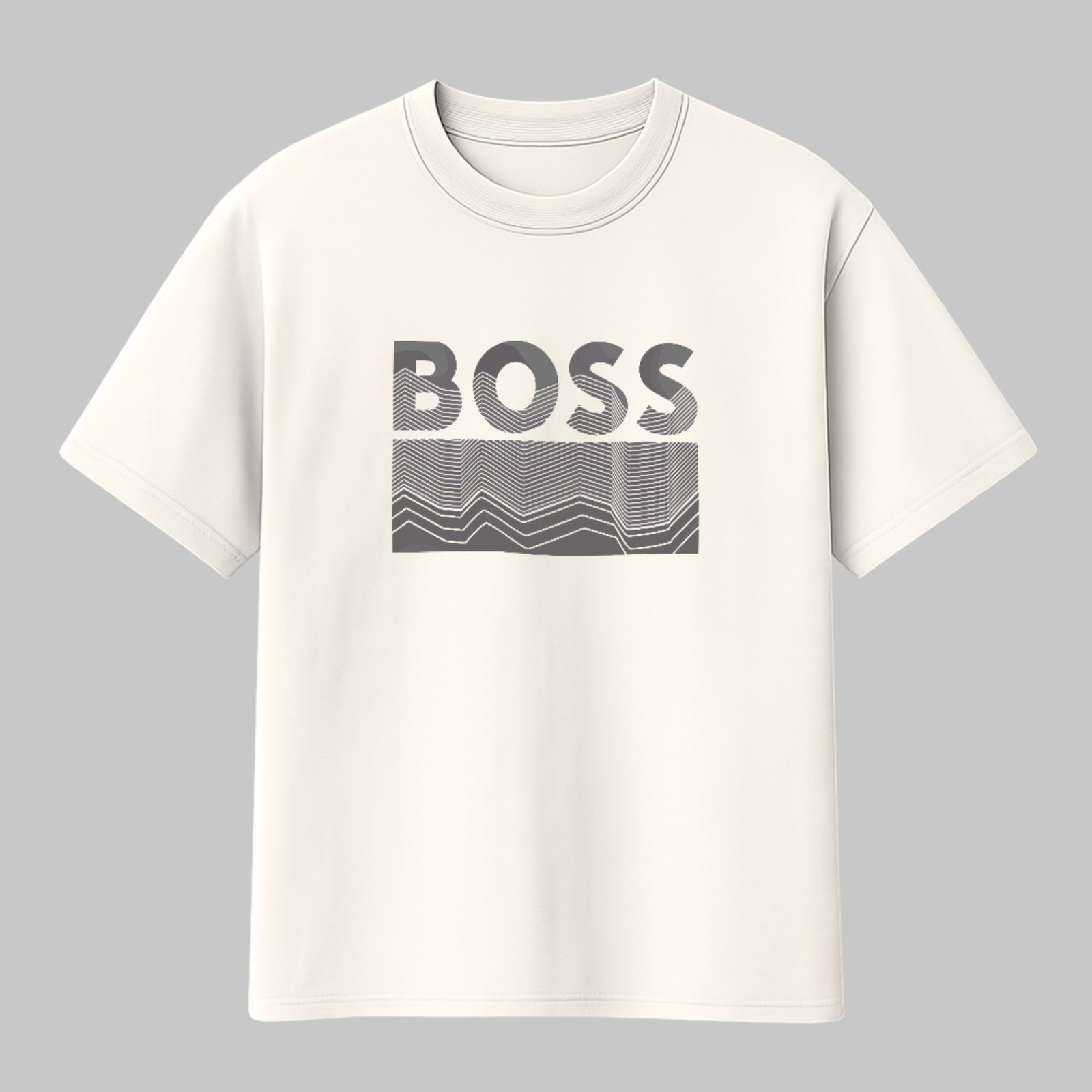 Vista 2 Camiseta Básica Boss Visual Minimalista Vibe Street Off White ousy off-white white ousy off-white white