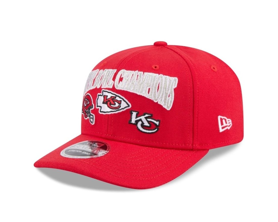 Bone New Era 9SEVENTY Stretch Snap Kansas City Chiefs Vermelho