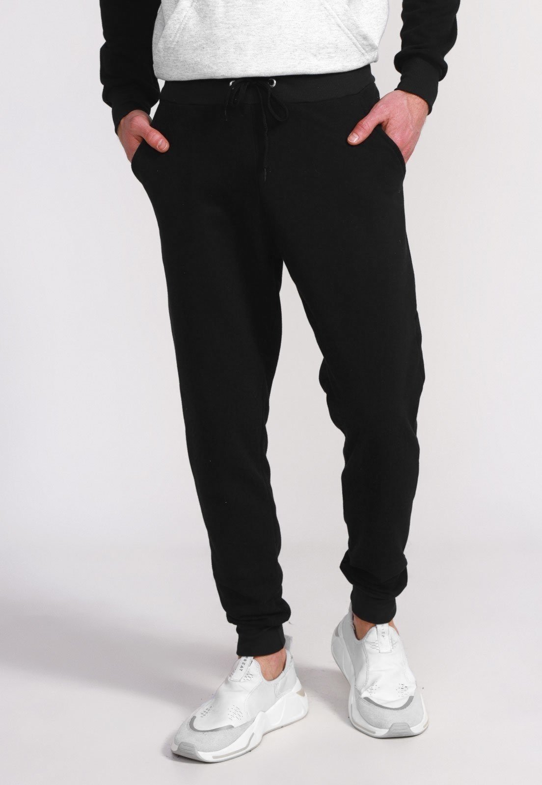 Vista 3 Kit 2 Calças Masculinas Moletom Lisas Benellys Básicas e Claro cinza/preto Benellys cinza/preto