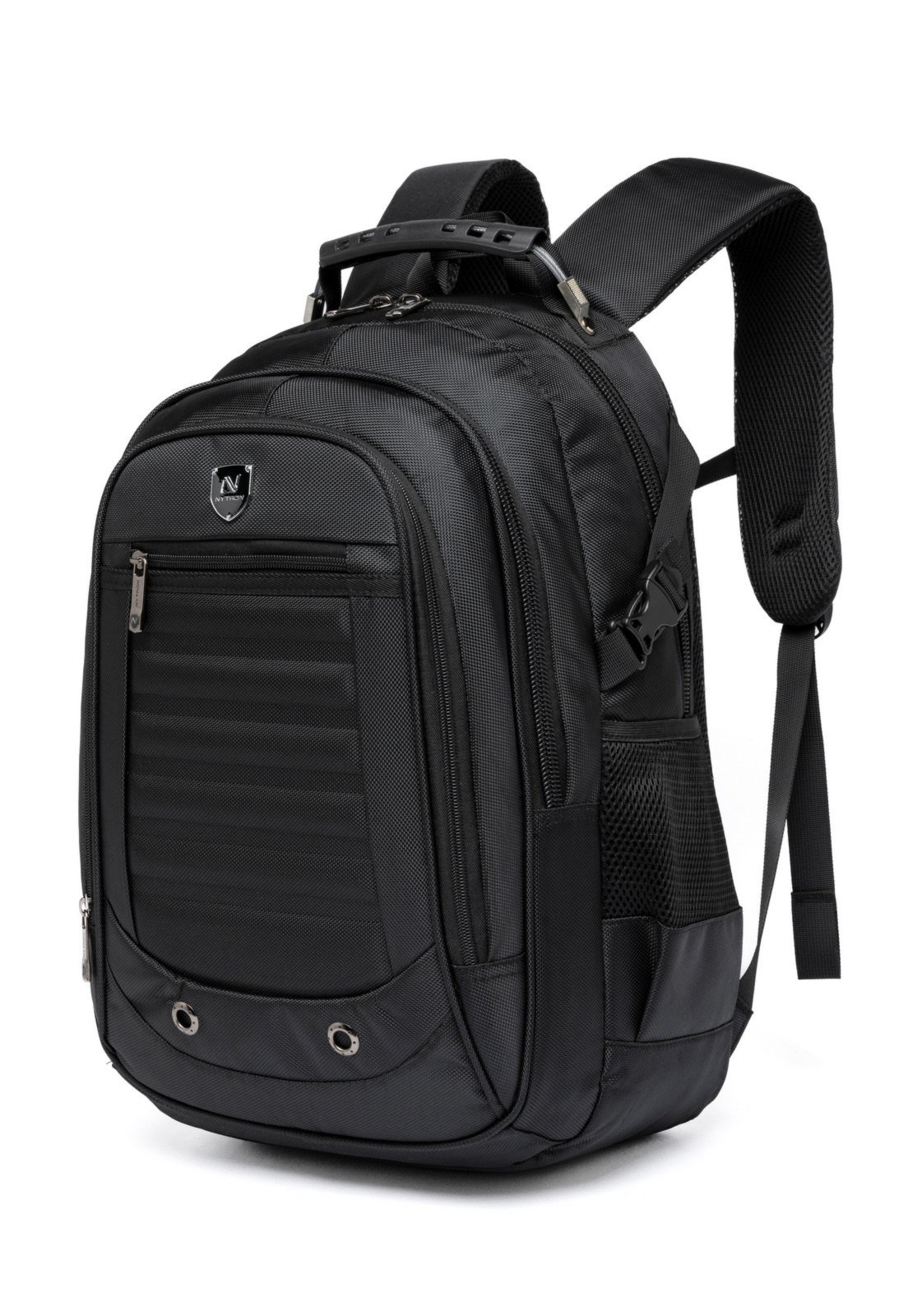 Vista 3 Mochila Casual Bolsa Resistente Masculina Notebook Trabalho Nytron preto Nytron preto