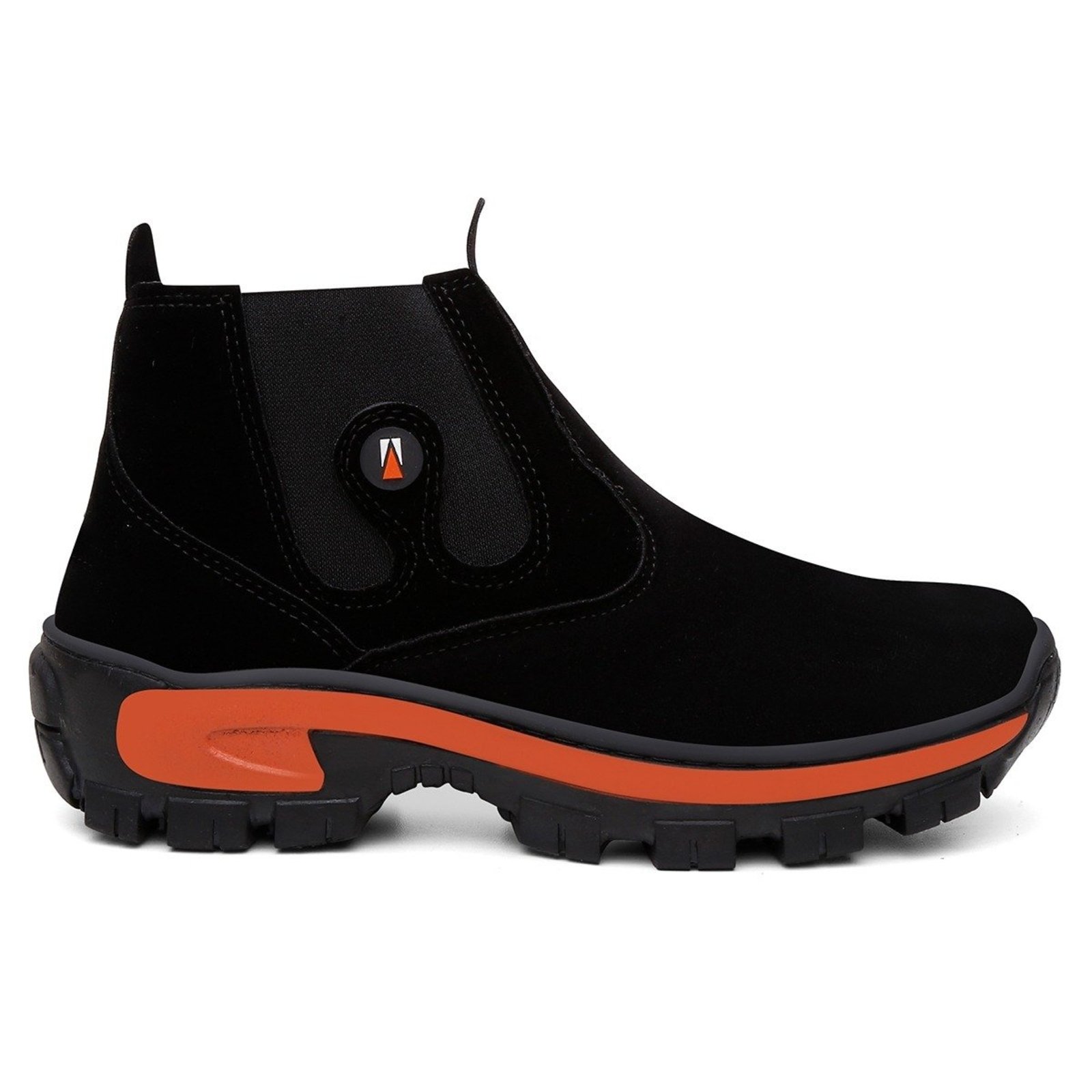 Bota Botina Masculina Couro Legítimo Confortável Com Elástico Reforçado, Palmilha em Gel Anatômica Anti-Impacto, Solado Costurado de Alta Durabilidade Para Trabalho, Casual e Dia a Dia