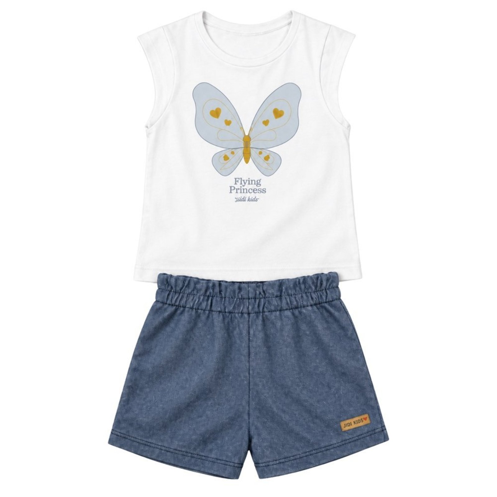 Infantil - Conjunto Menina Blusa Cotton Bermuda Cotton