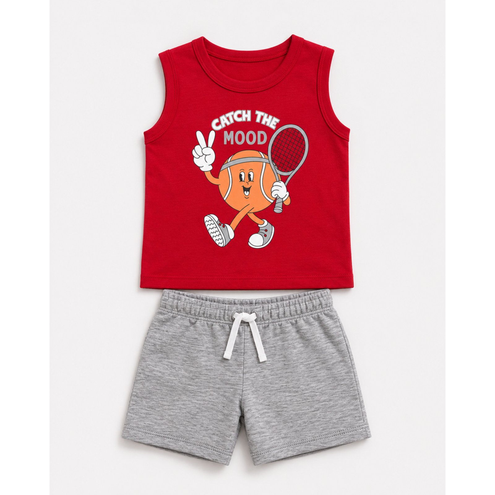 Infantil - Conjunto Menino Regata Meia Malha Penteada Bermuda Moletinho