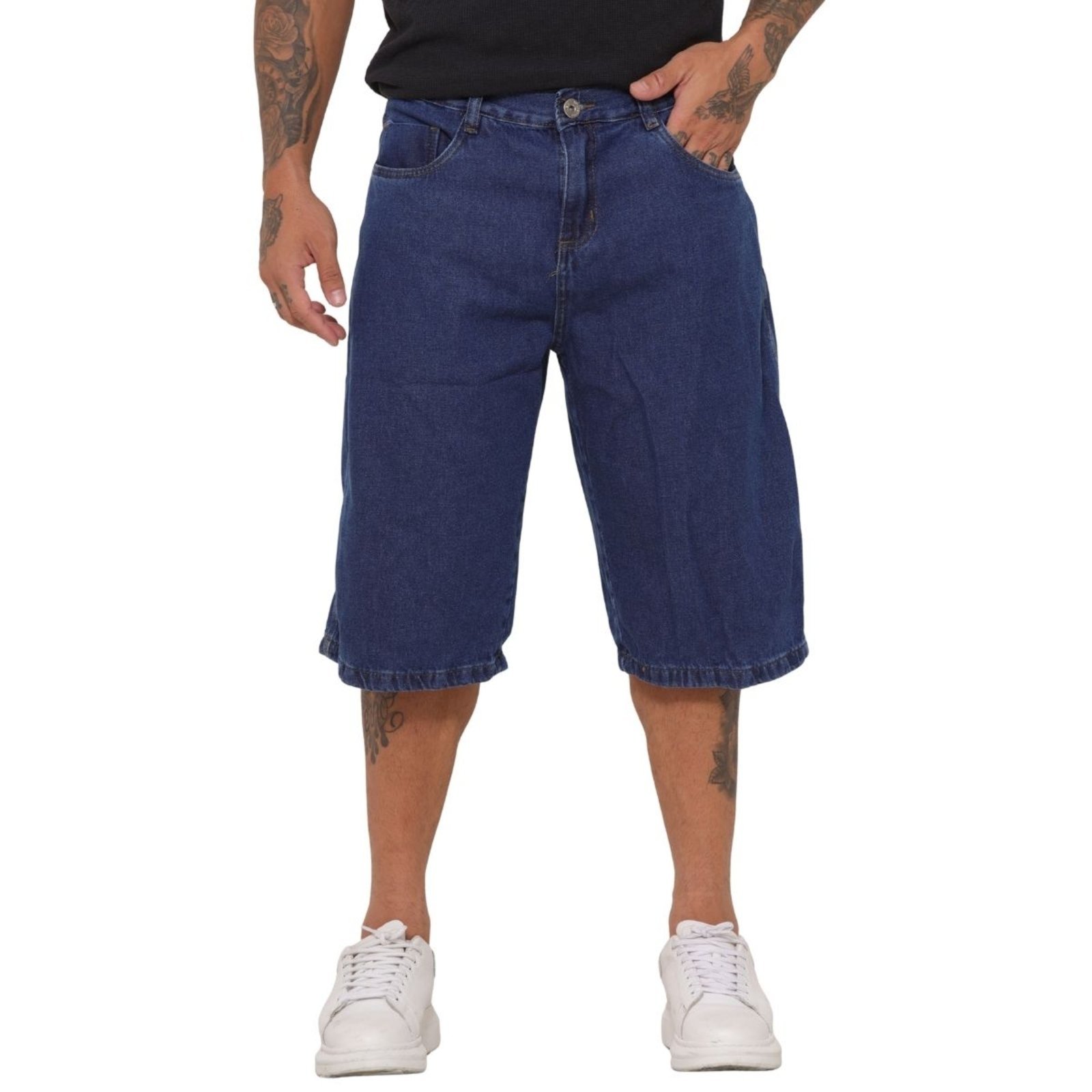 Vista 2 Jorts Masculino Jeans Escuro azul azul