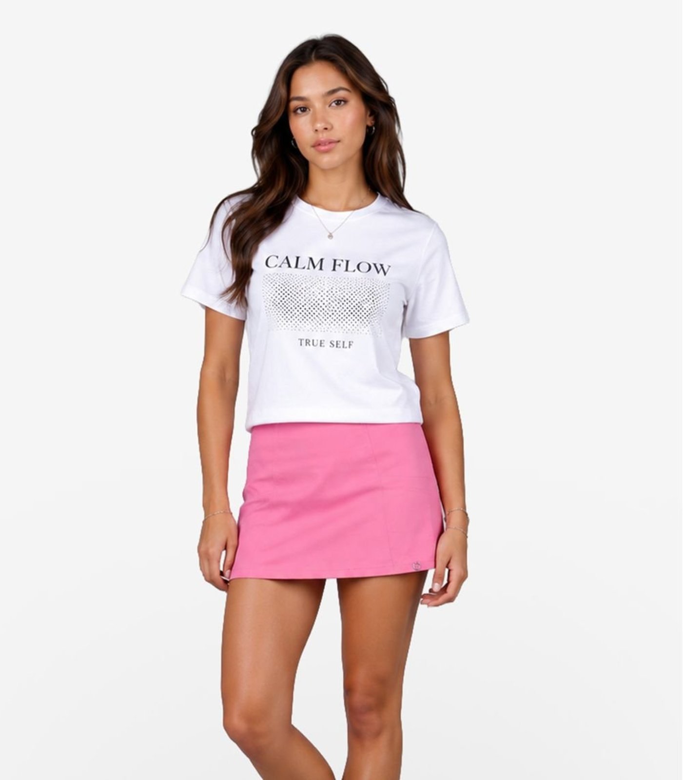 Infantil - Shorts Saia Feminina Sarja Cotton Minty Rosa