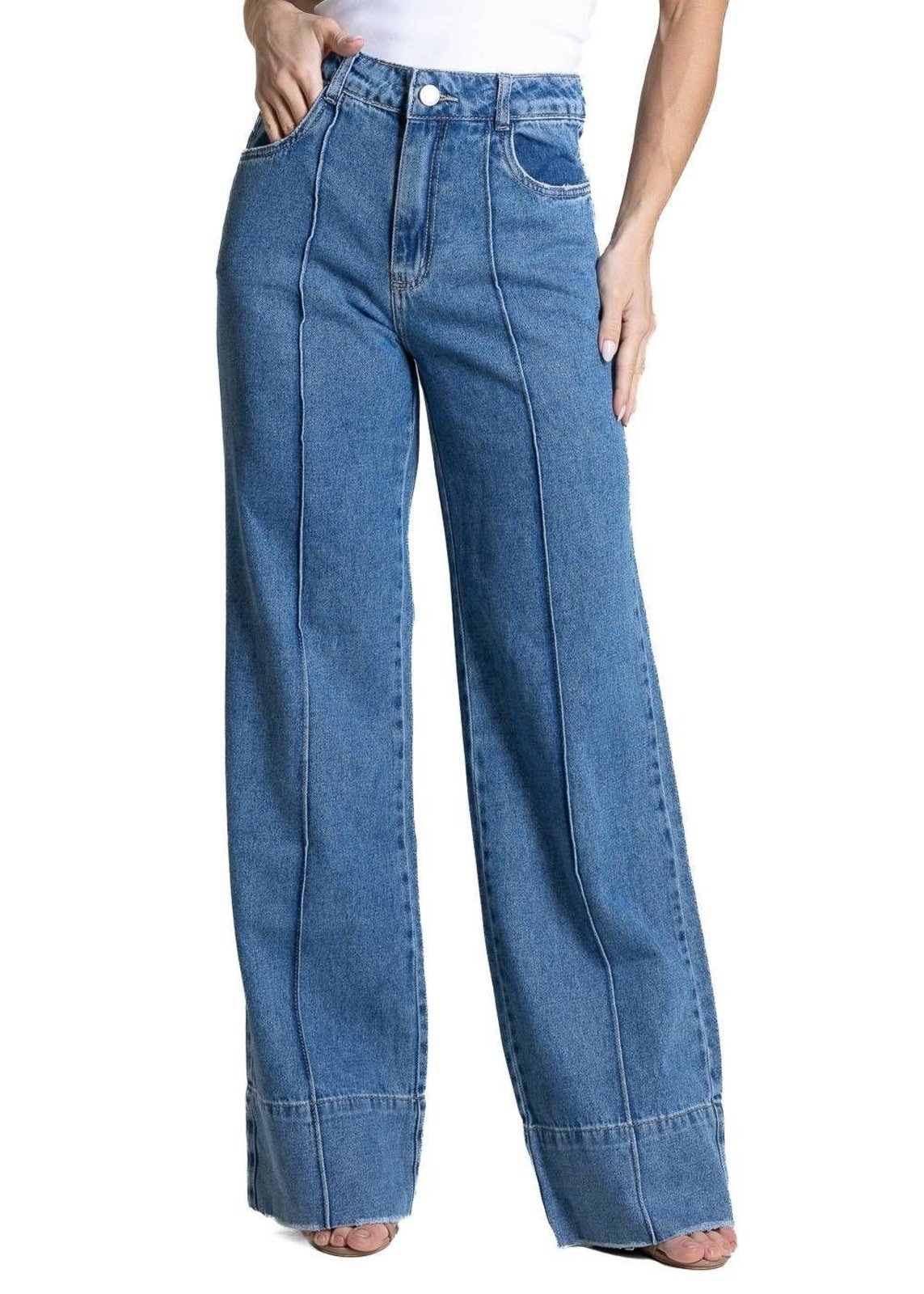 Calça Jeans Sawary Wide Leg - 284135 - Azul - Sawary