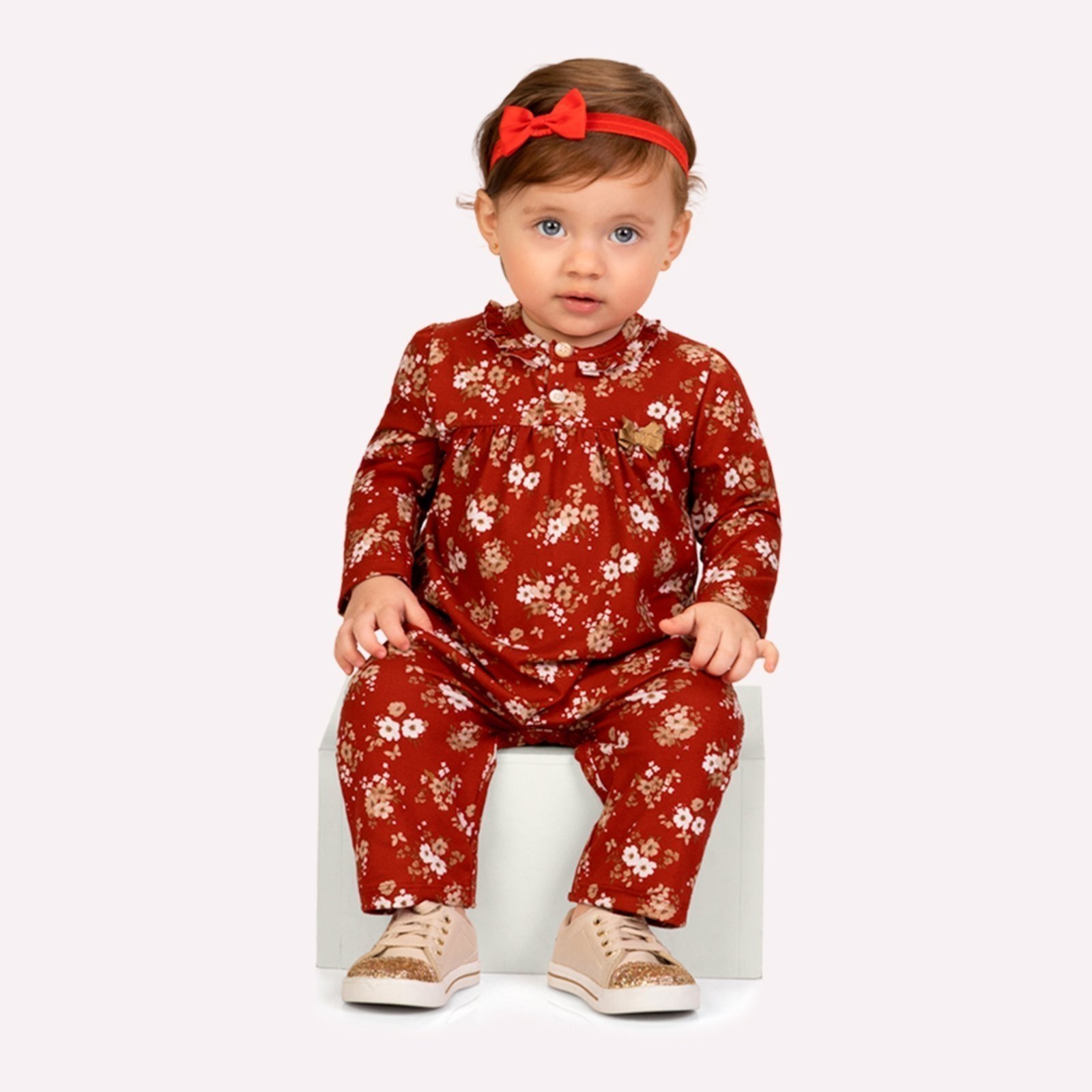 Infantil - Macacão Menina Flores Milon