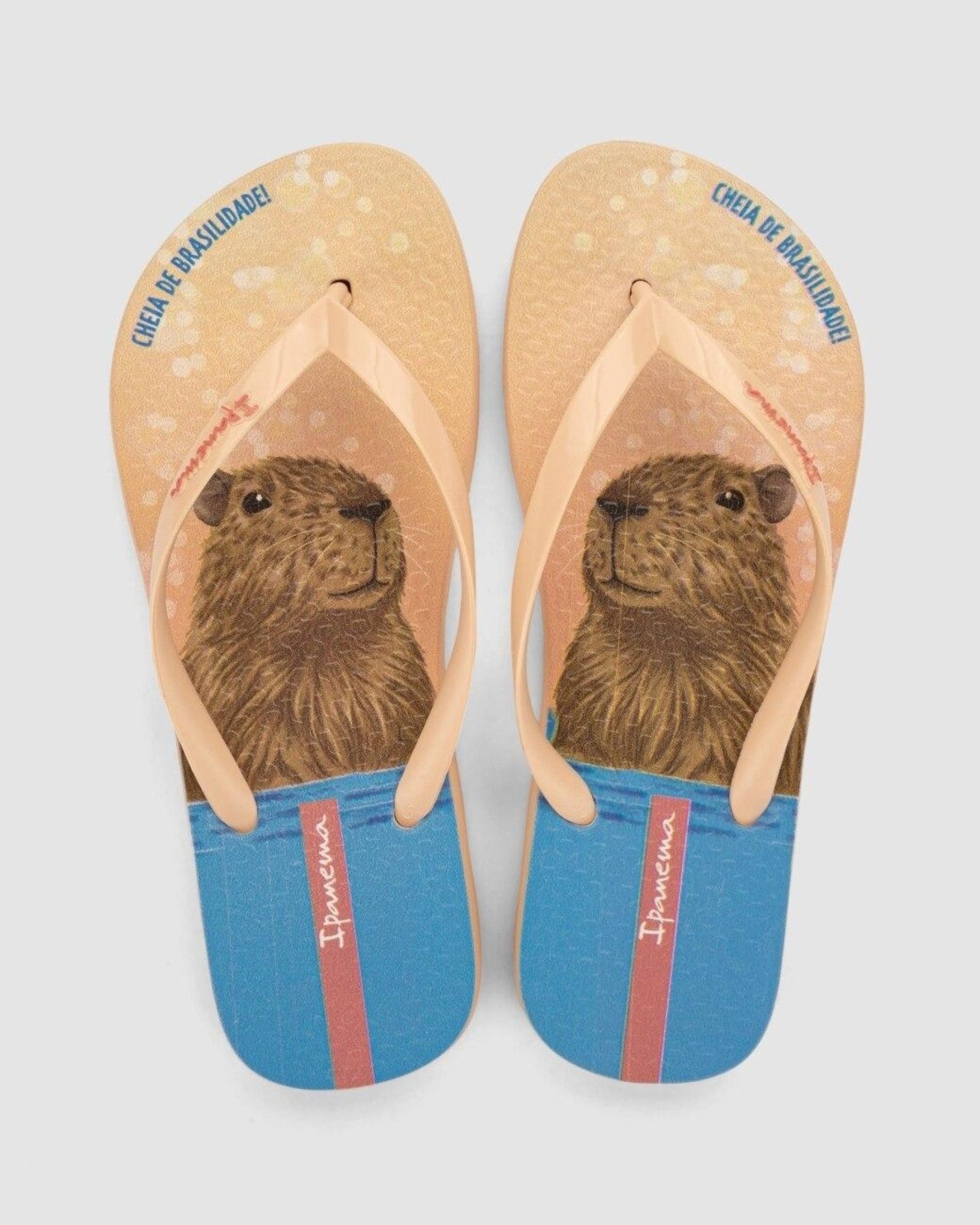 Chinelo Ipanema Pets Pop Bege