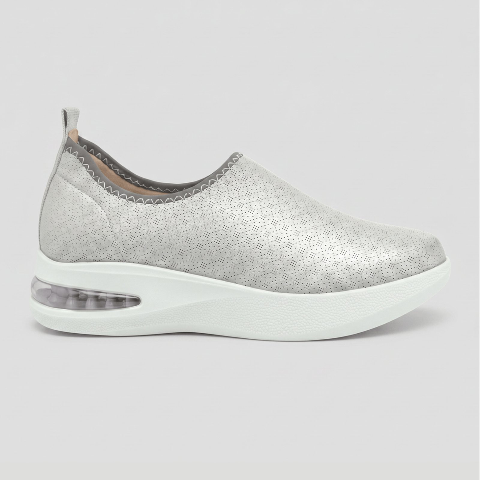 Tênis Soft Step Prata com Cinza