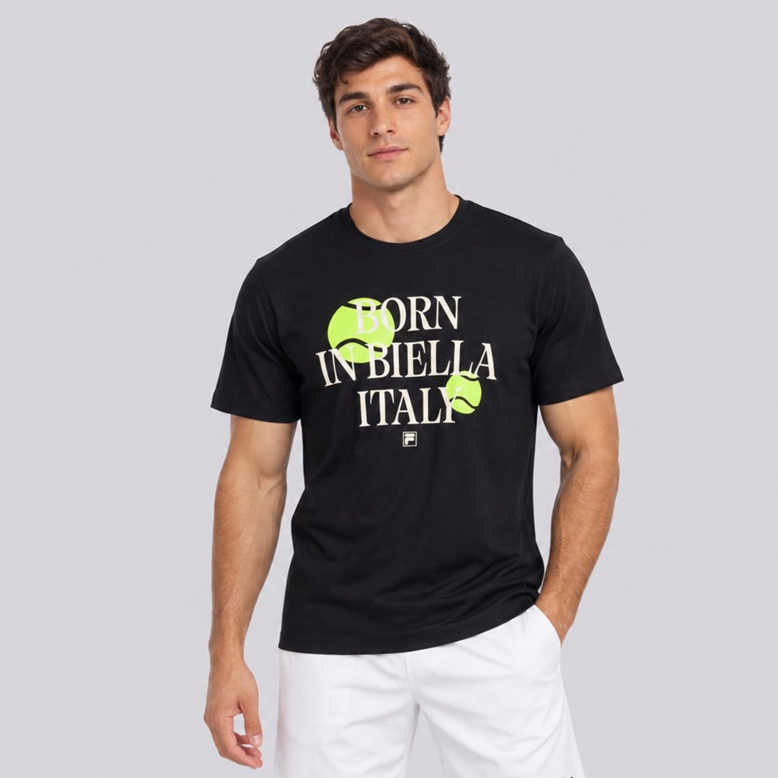Camiseta Fila Regular Biella Italy Graphic Preta