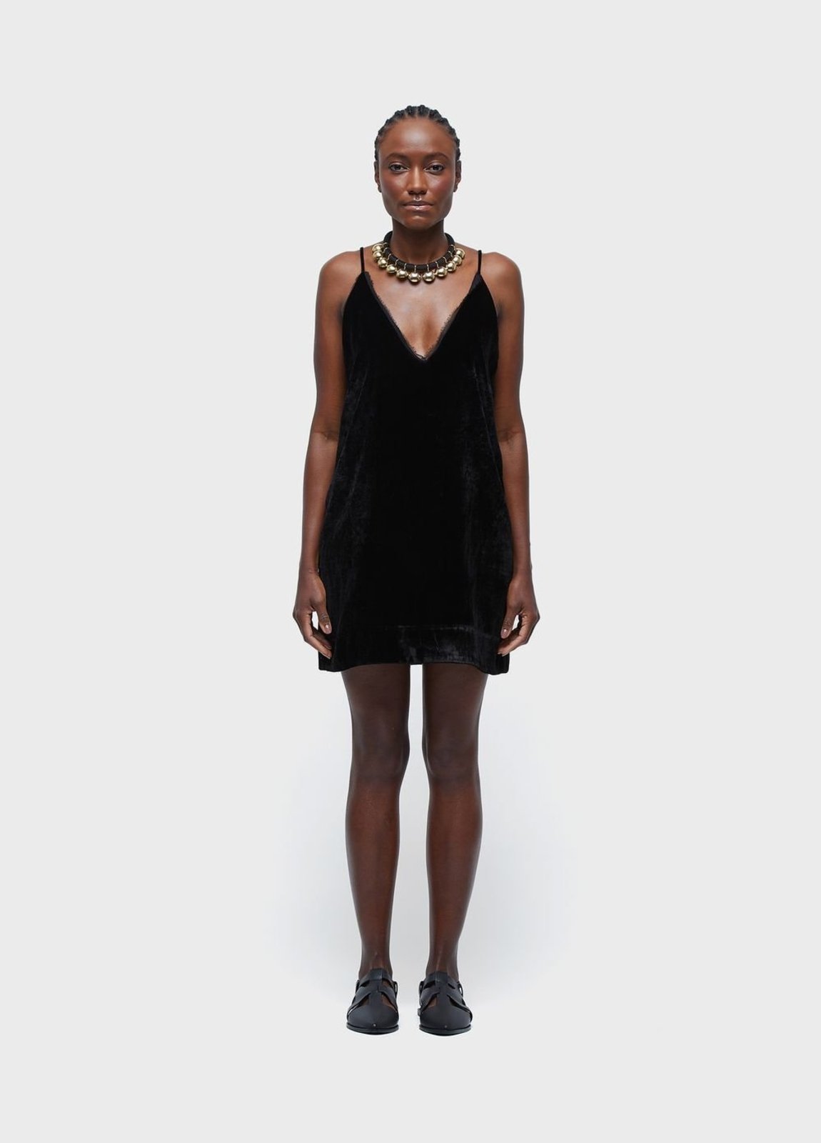 Vestido alças curto velvet OSKLEN