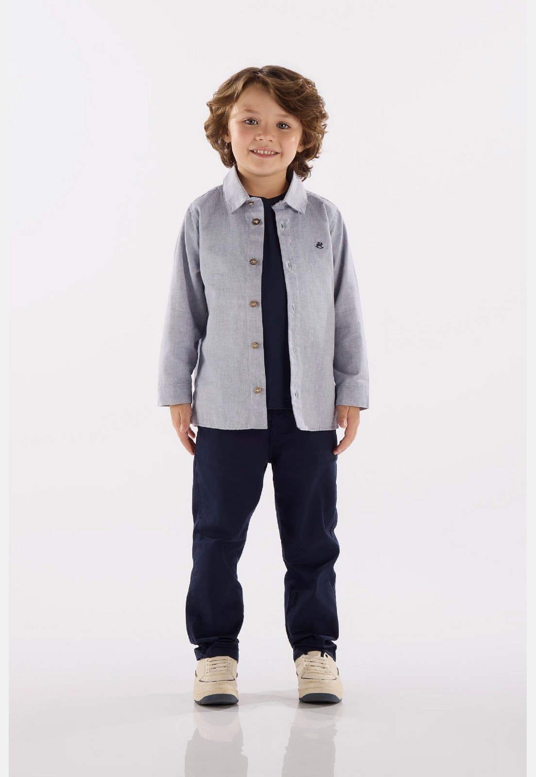 Infantil - Camisa em Tecido Oxford Up Baby Azul