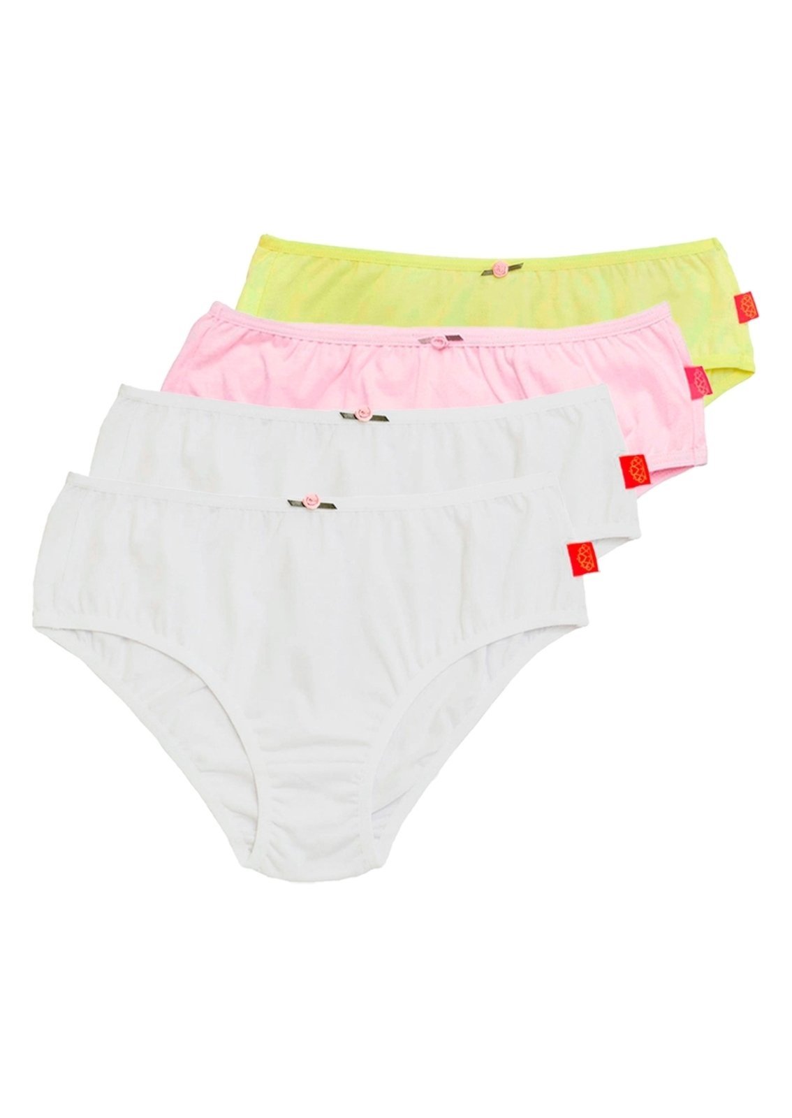 Kit com 4 Calcinhas Sanny 212830 Colorido Amarelo